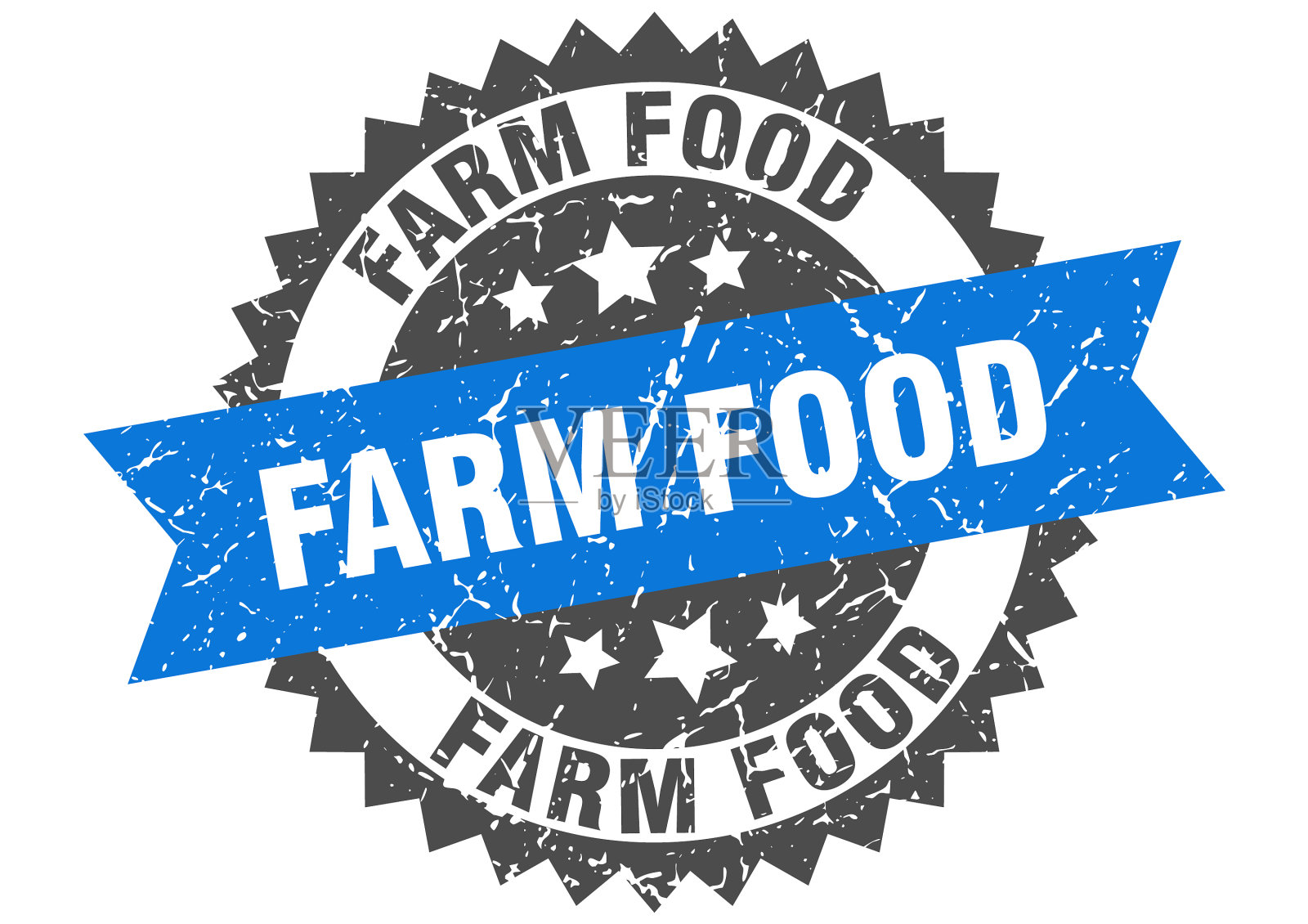 农用食品券,带着丝带的垃圾圆形标志插画图片素材