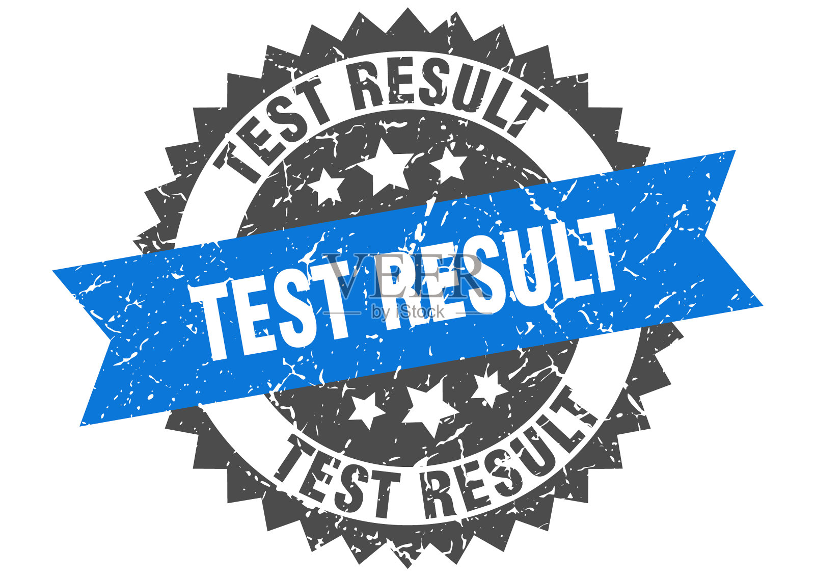 测试结果stamp grunge round sign with ribbon插画图片素材