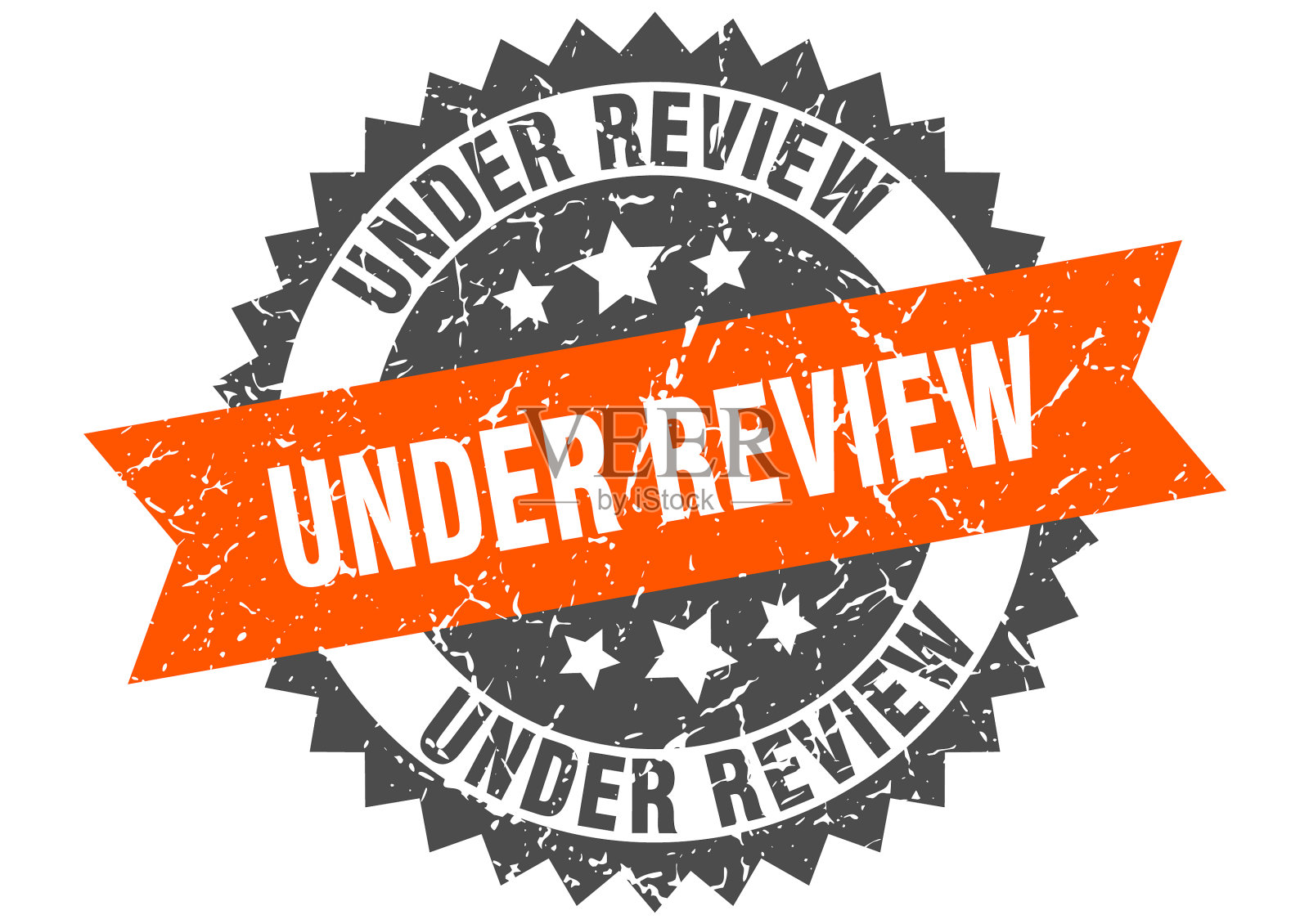 在审查邮票垃圾圆形标志与缎带插画图片素材