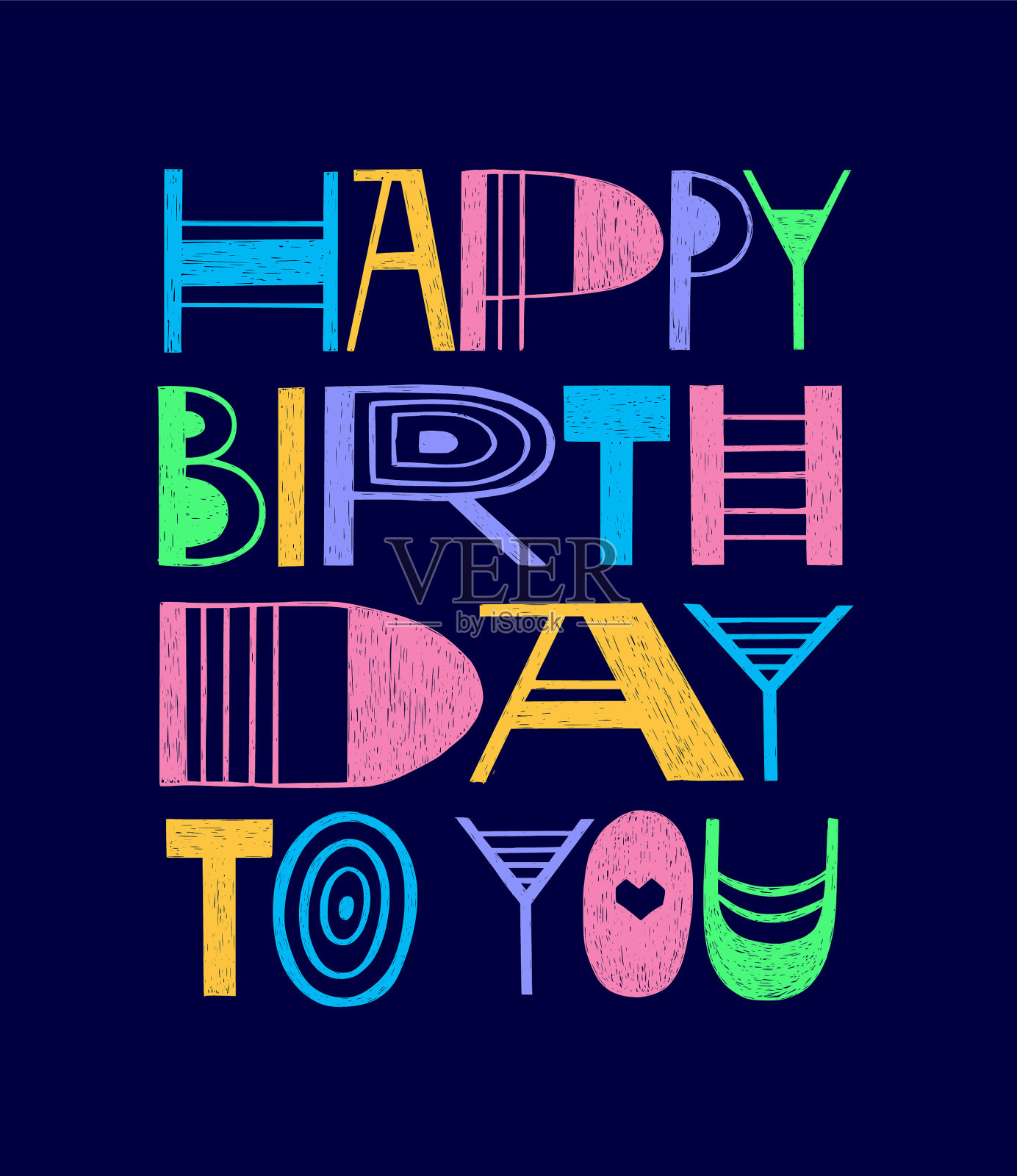 祝你生日快乐,涂鸦童趣卡片设计插画图片素材