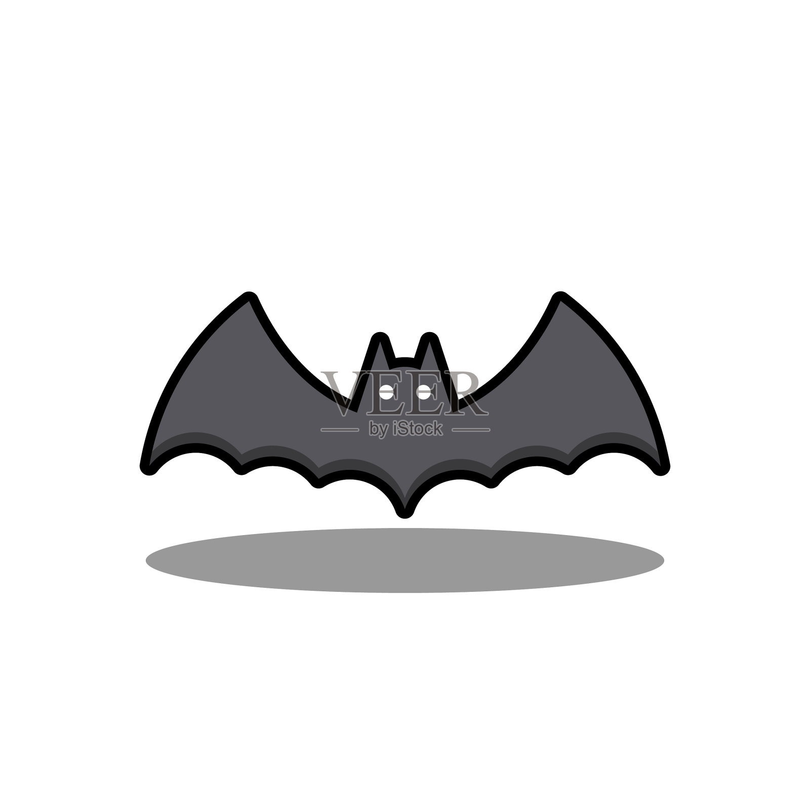 万圣节蝙蝠图标与发光的眼睛万圣节插画图片素材