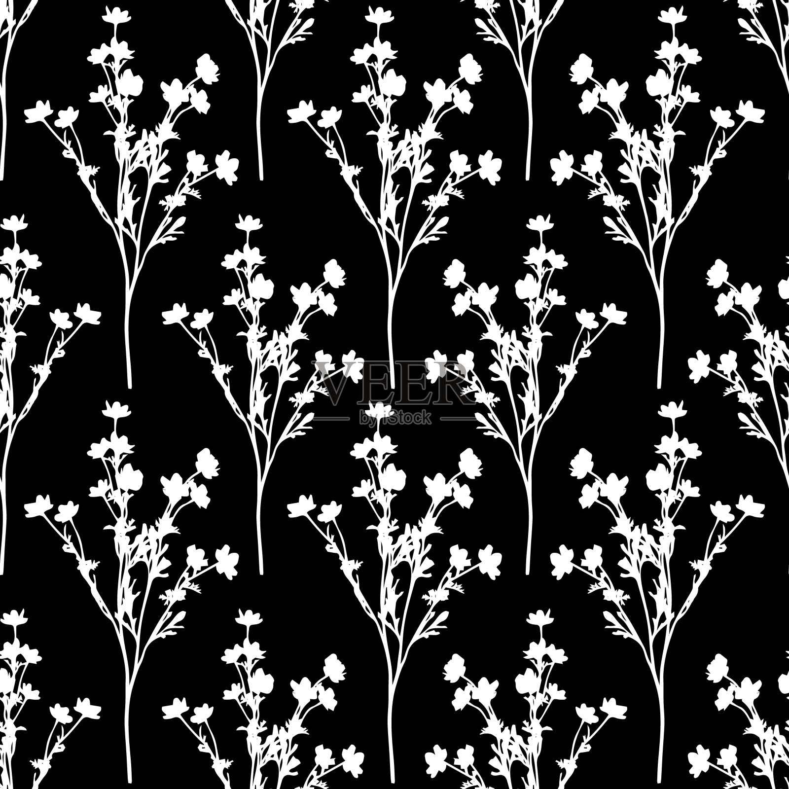 矢车菊,雏菊的花图案。无缝的矢量模式。插画图片素材