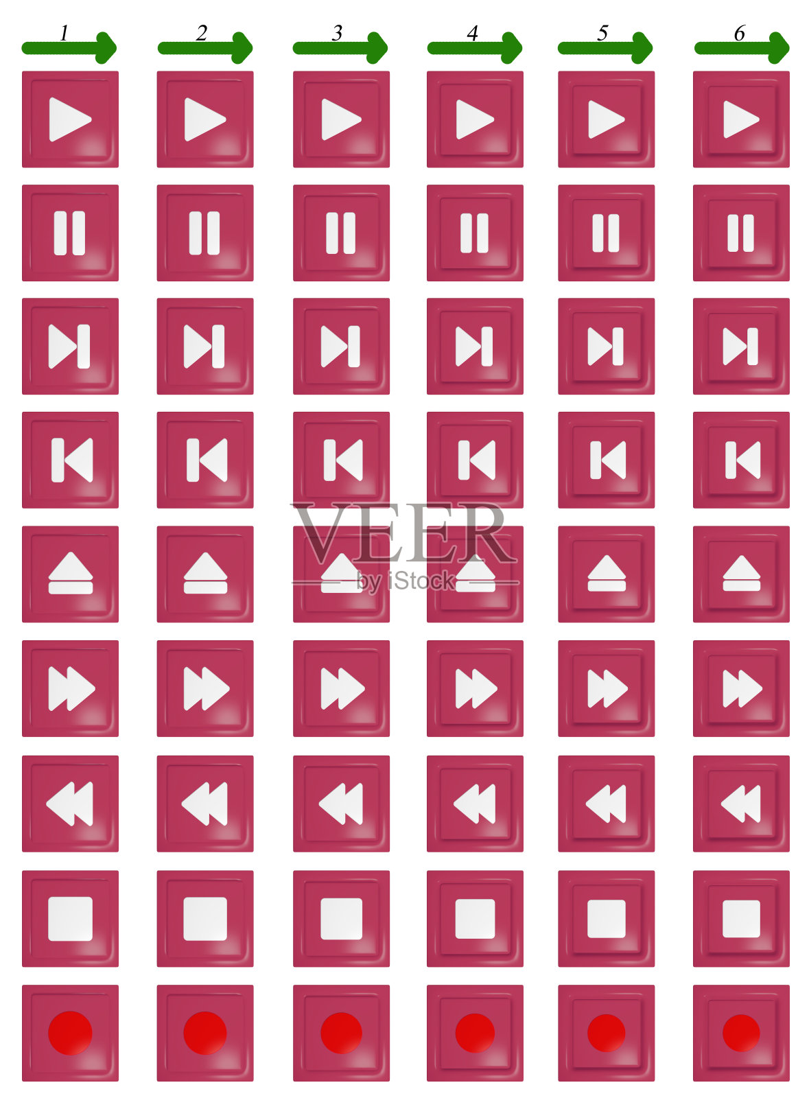 按钮的动画媒体。三维演示照片摄影图片