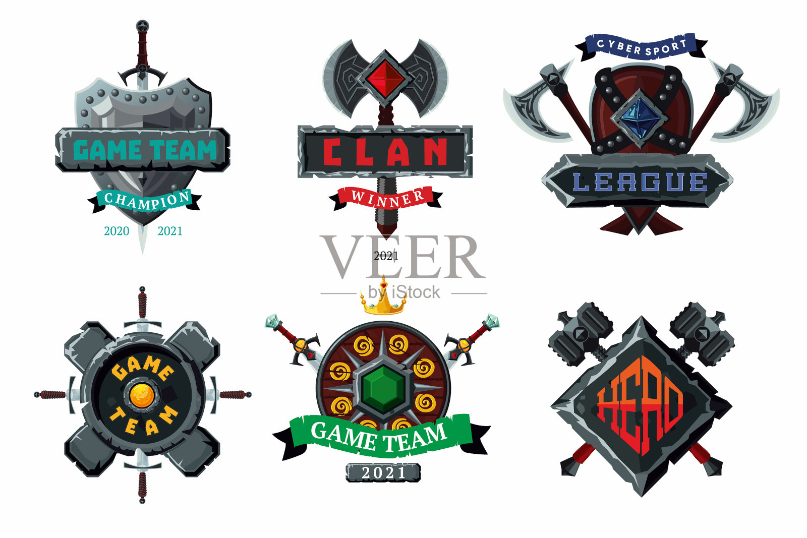 游戏会徽设置网络运动团队标志插画图片素材