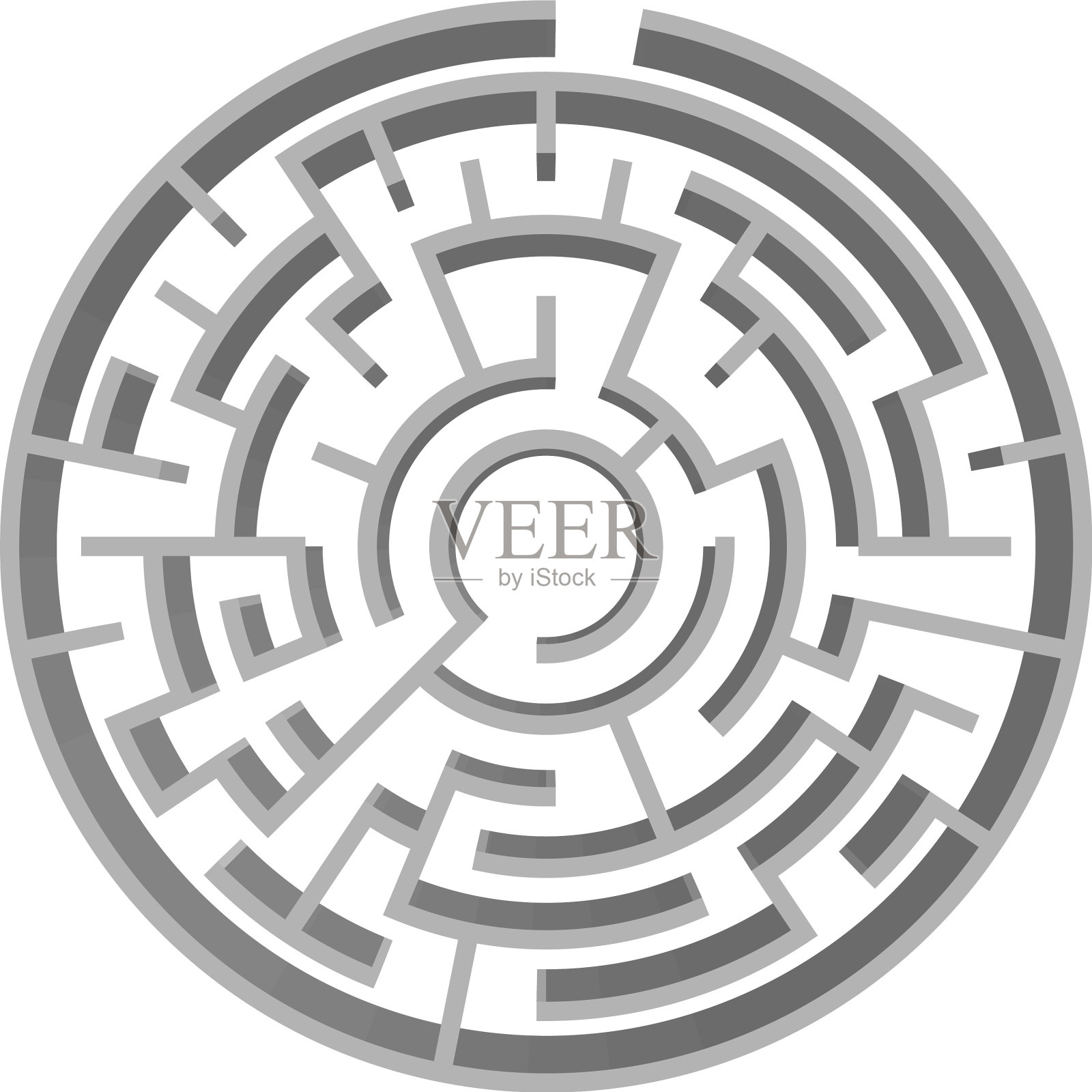 可解决的3d迷宫迷宫益智游戏插画图片素材