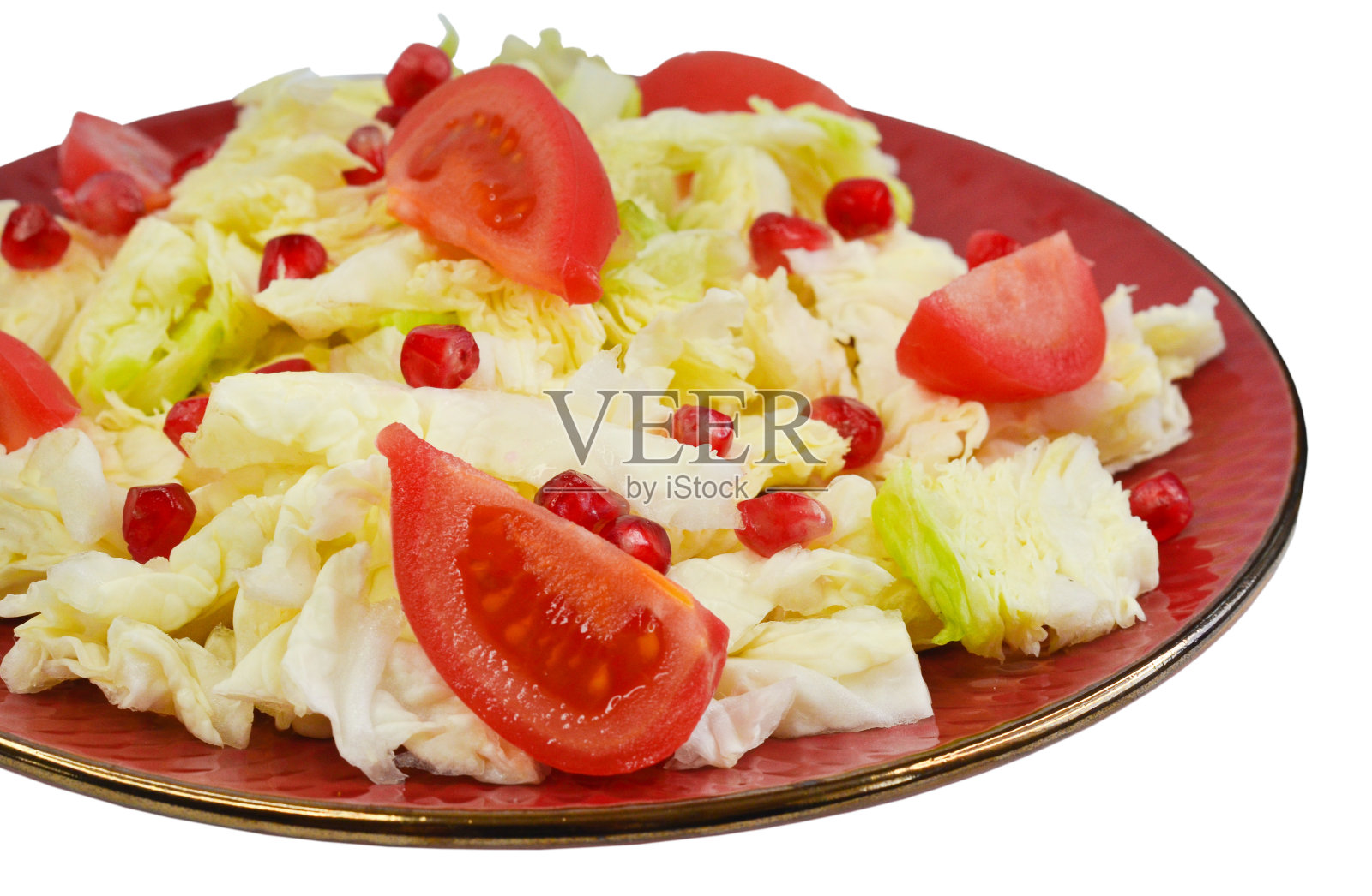 樱桃番茄色拉单独切掉照片摄影图片