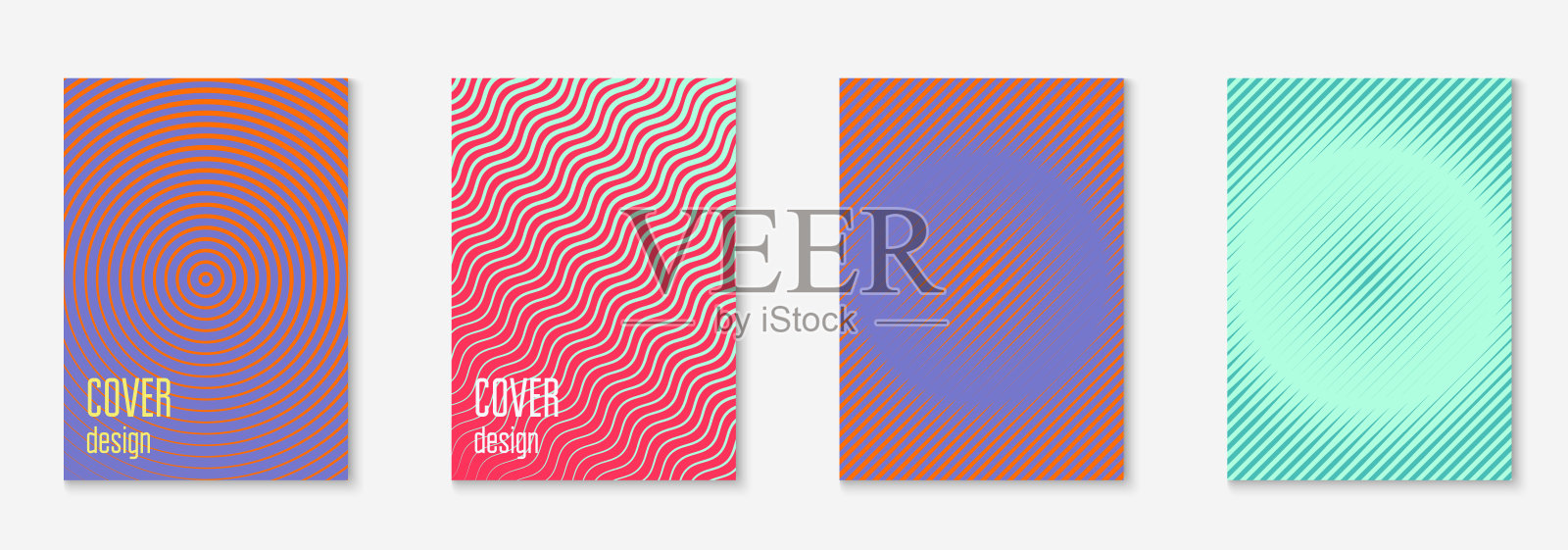 现代目录与极简几何线和时尚的形状。设计模板素材