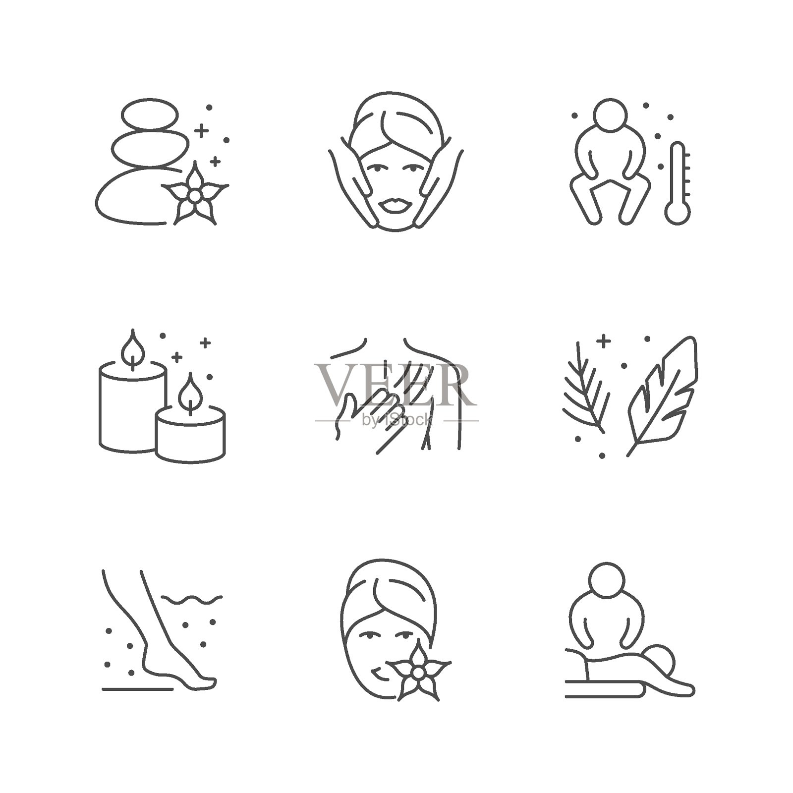 设置spa线条图标插画图片素材