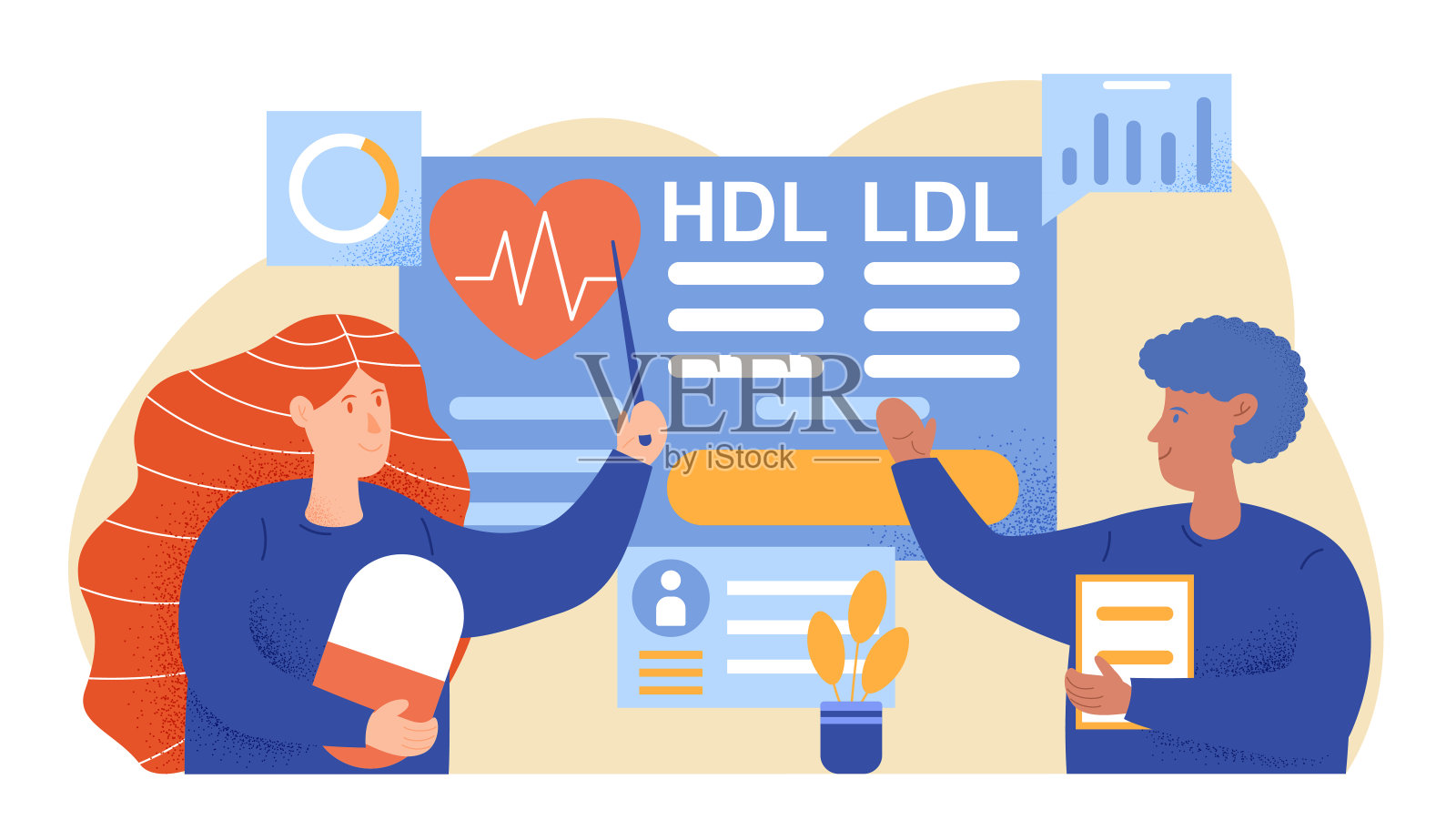 高胆固醇高血压的概念。插画图片素材