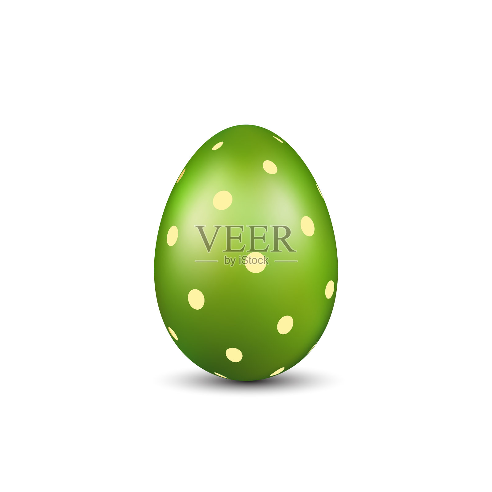 复活节蛋3d图标绿色蛋孤立设计元素图片
