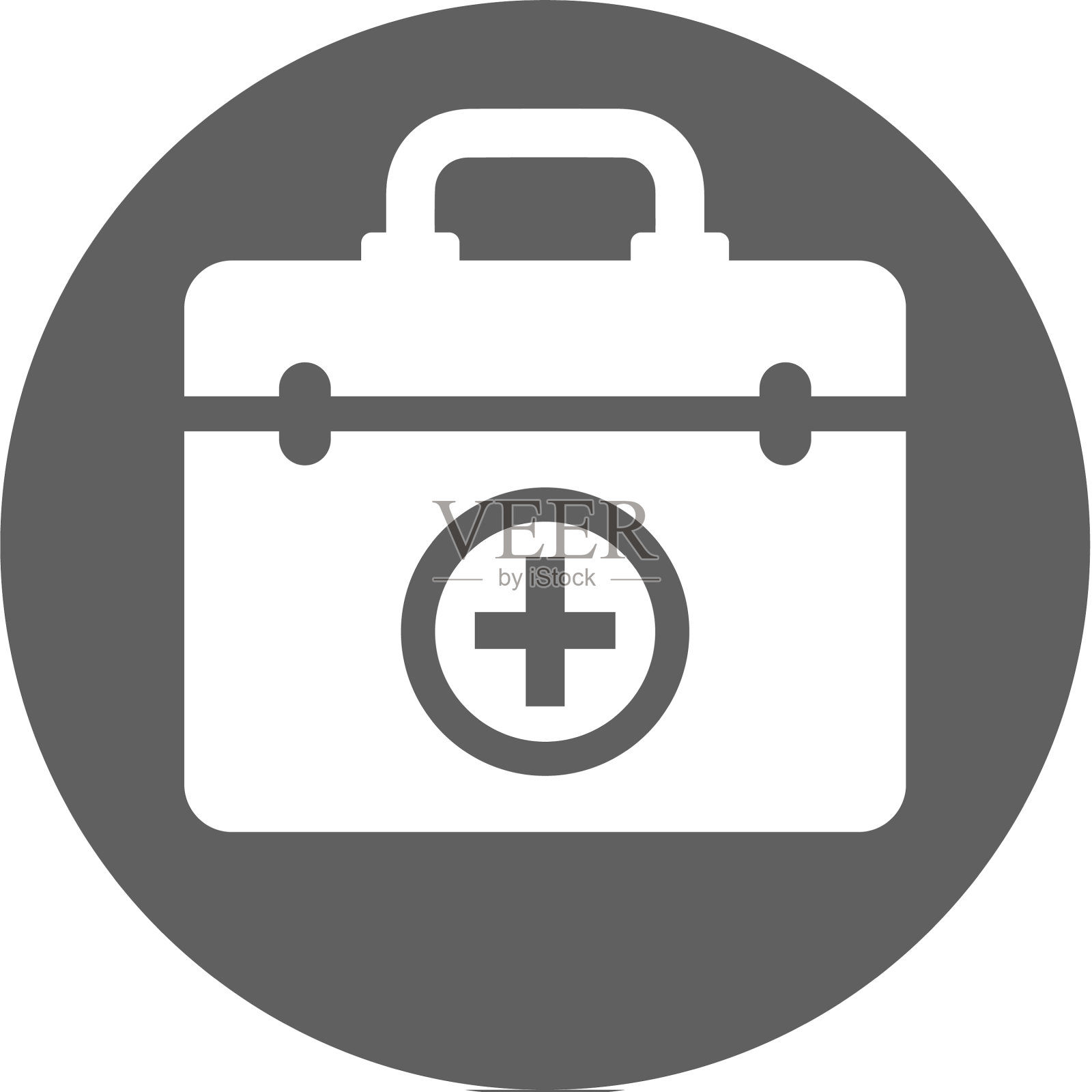 救援急救箱图标为灰色版本插画图片素材