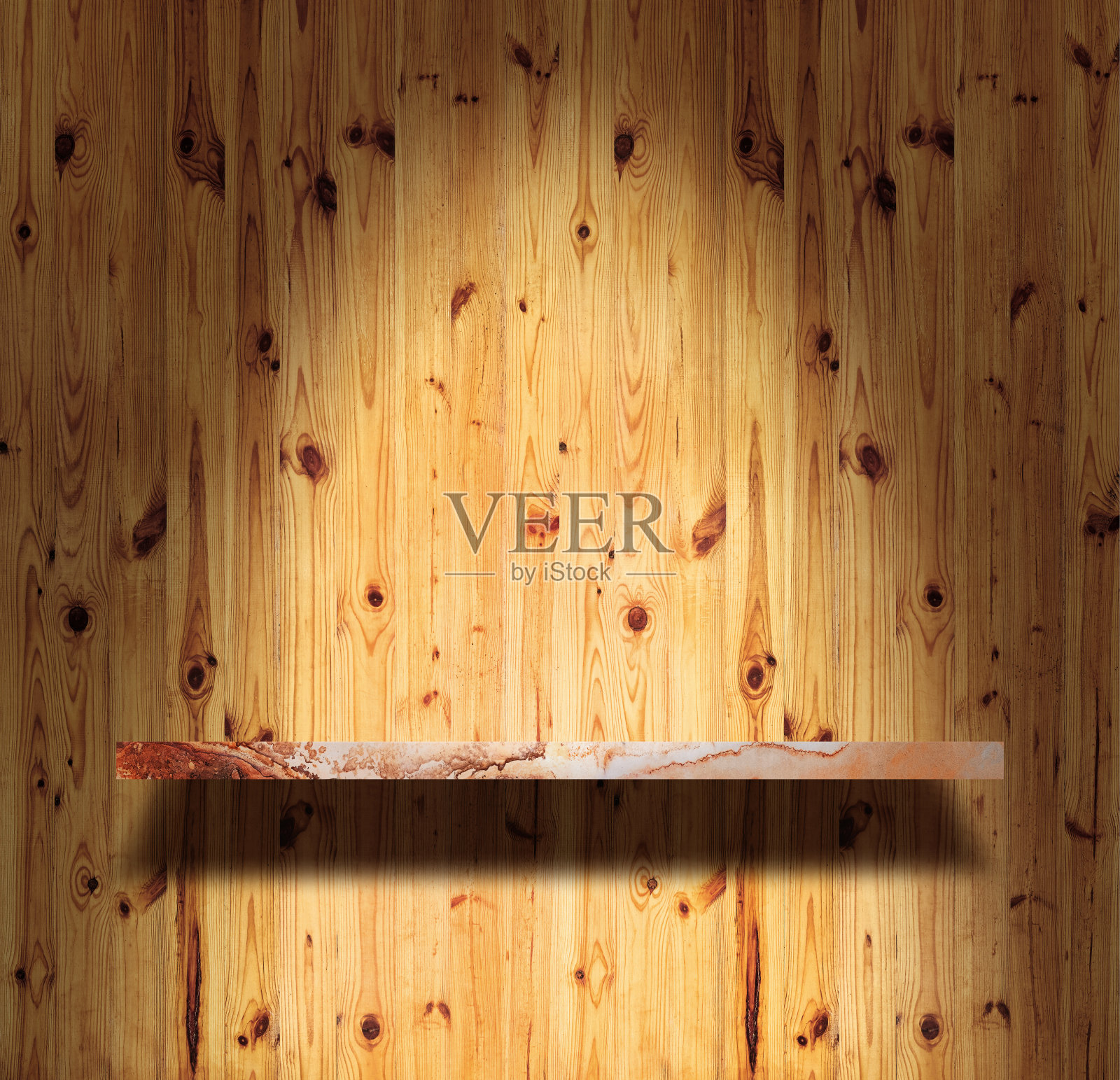 木墙上的射灯照明架子照片摄影图片