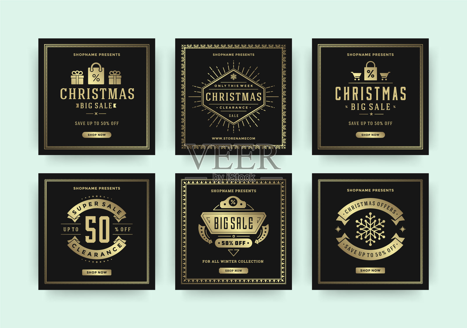 社交媒体手机圣诞销售网页横幅设计模板素材