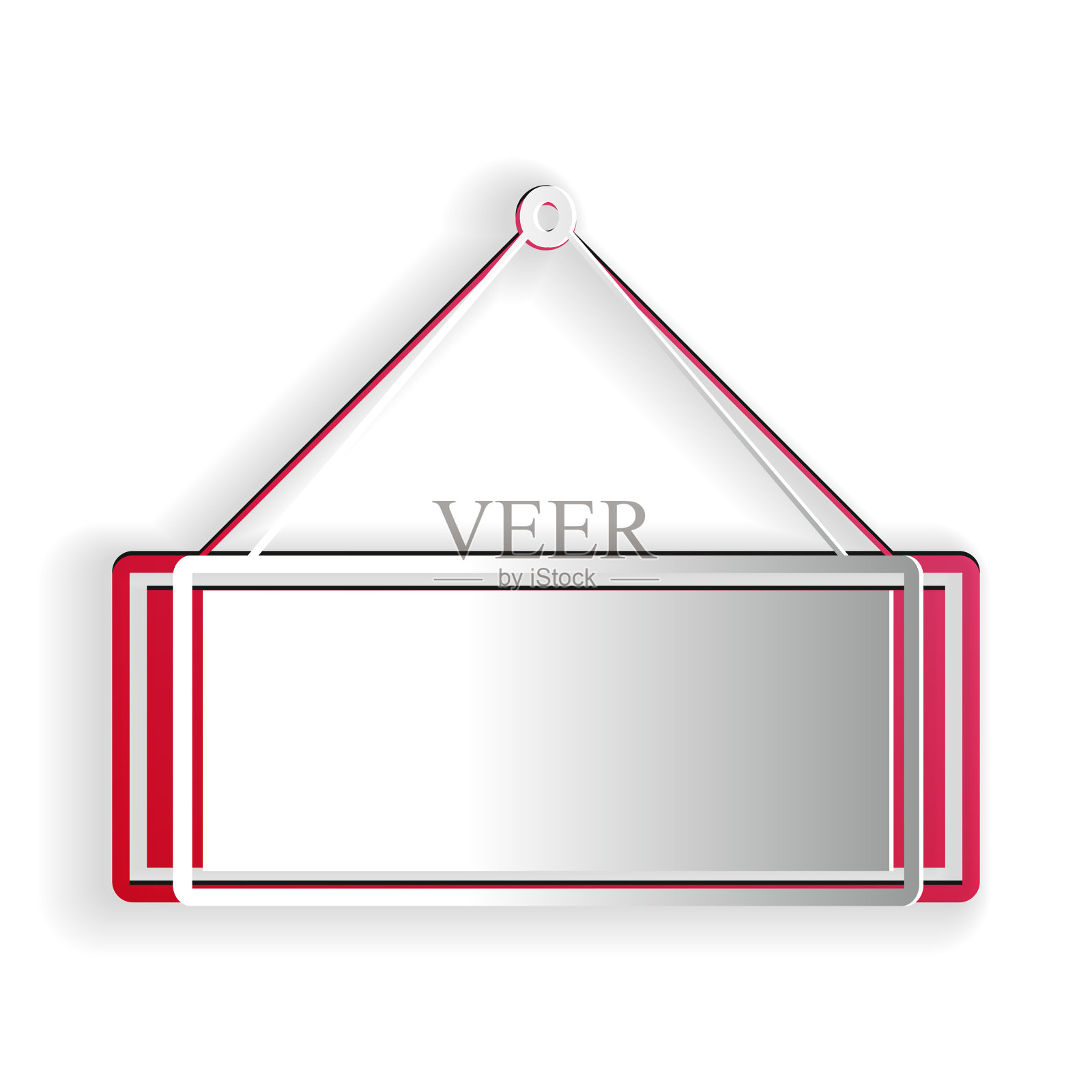 剪纸招牌挂图标孤立在白色插画图片素材