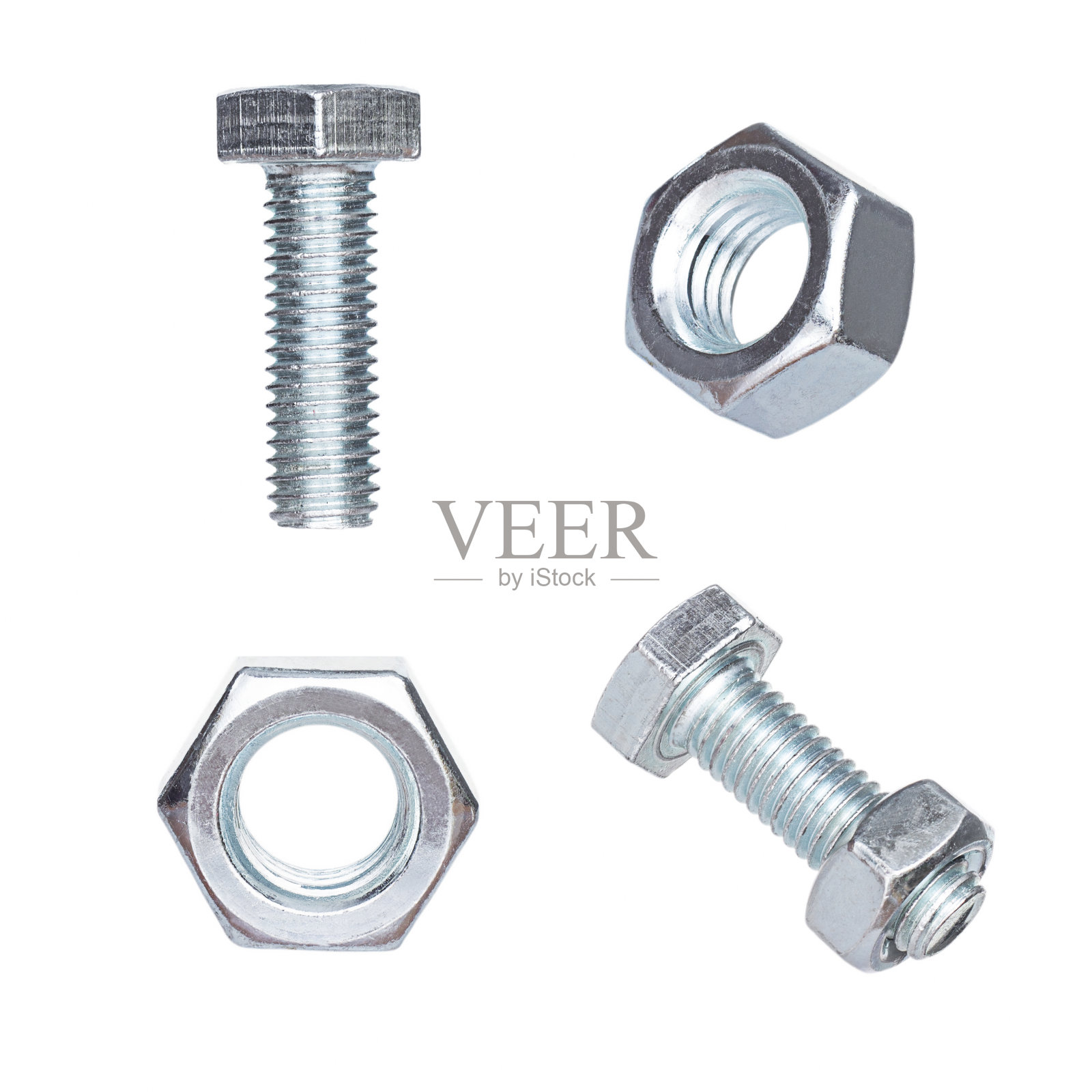 金属螺钉及螺母照片摄影图片