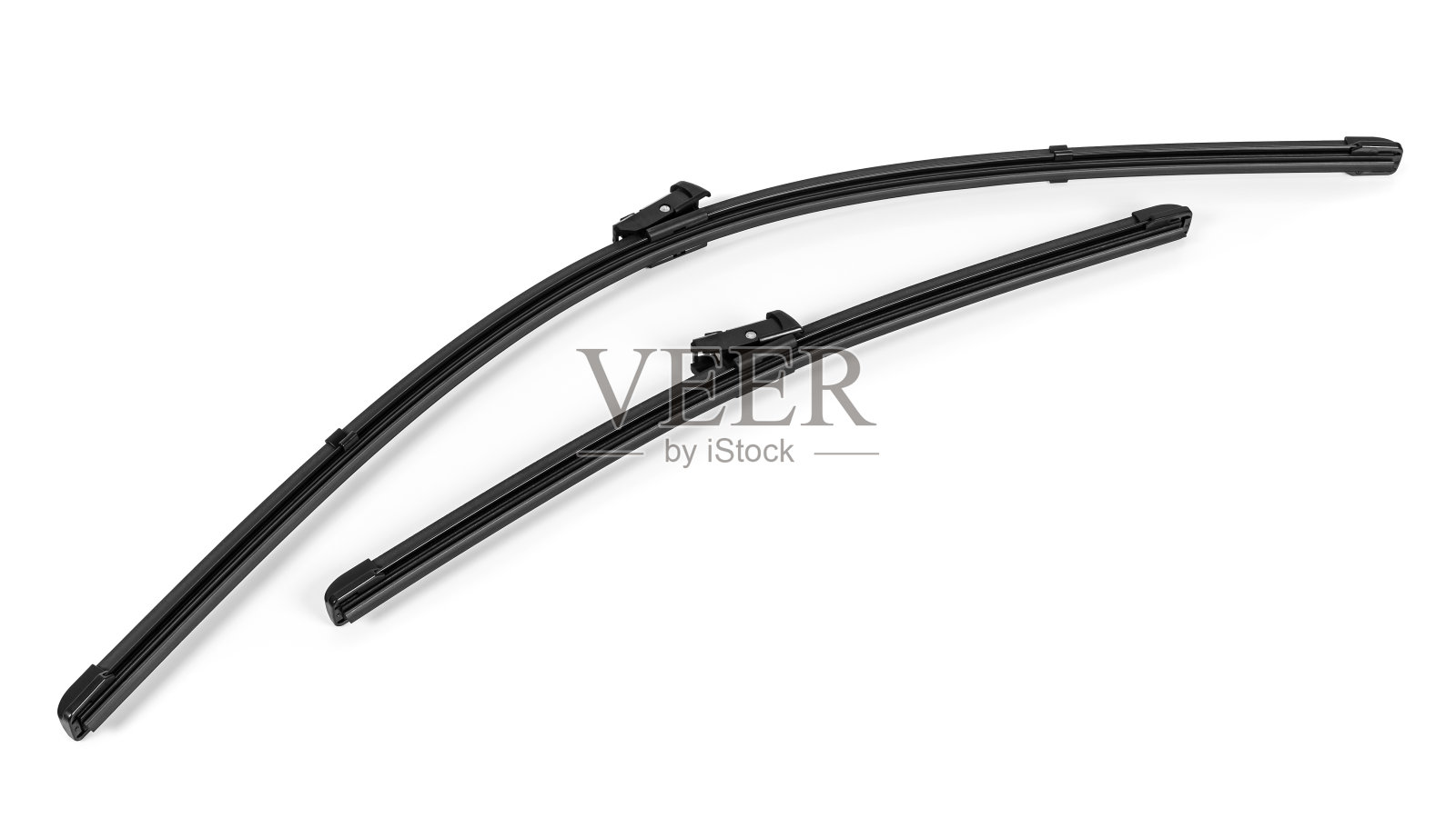 一对白色背景的现代汽车雨刷照片摄影图片