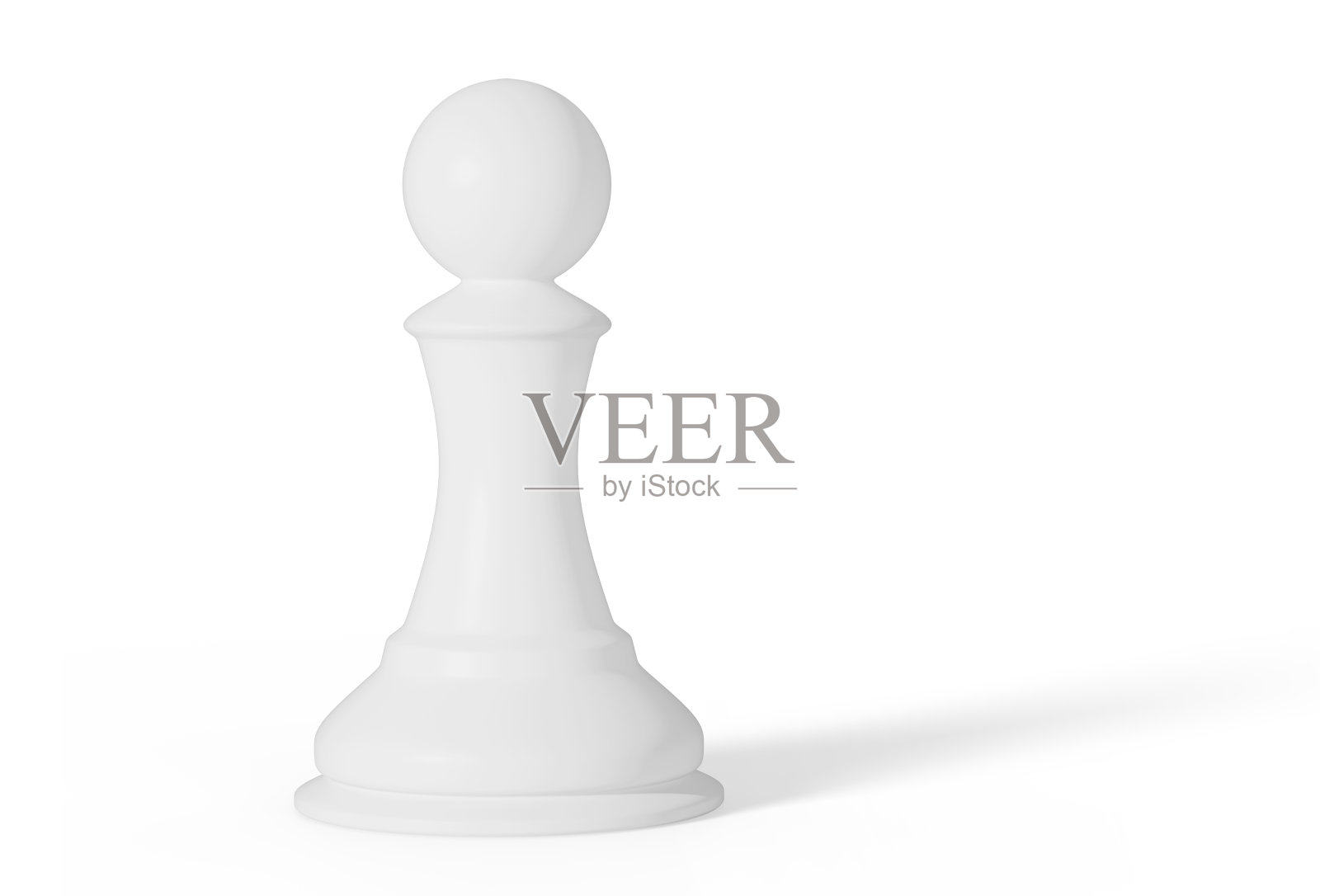 白棋兵孤立。三维演示照片摄影图片