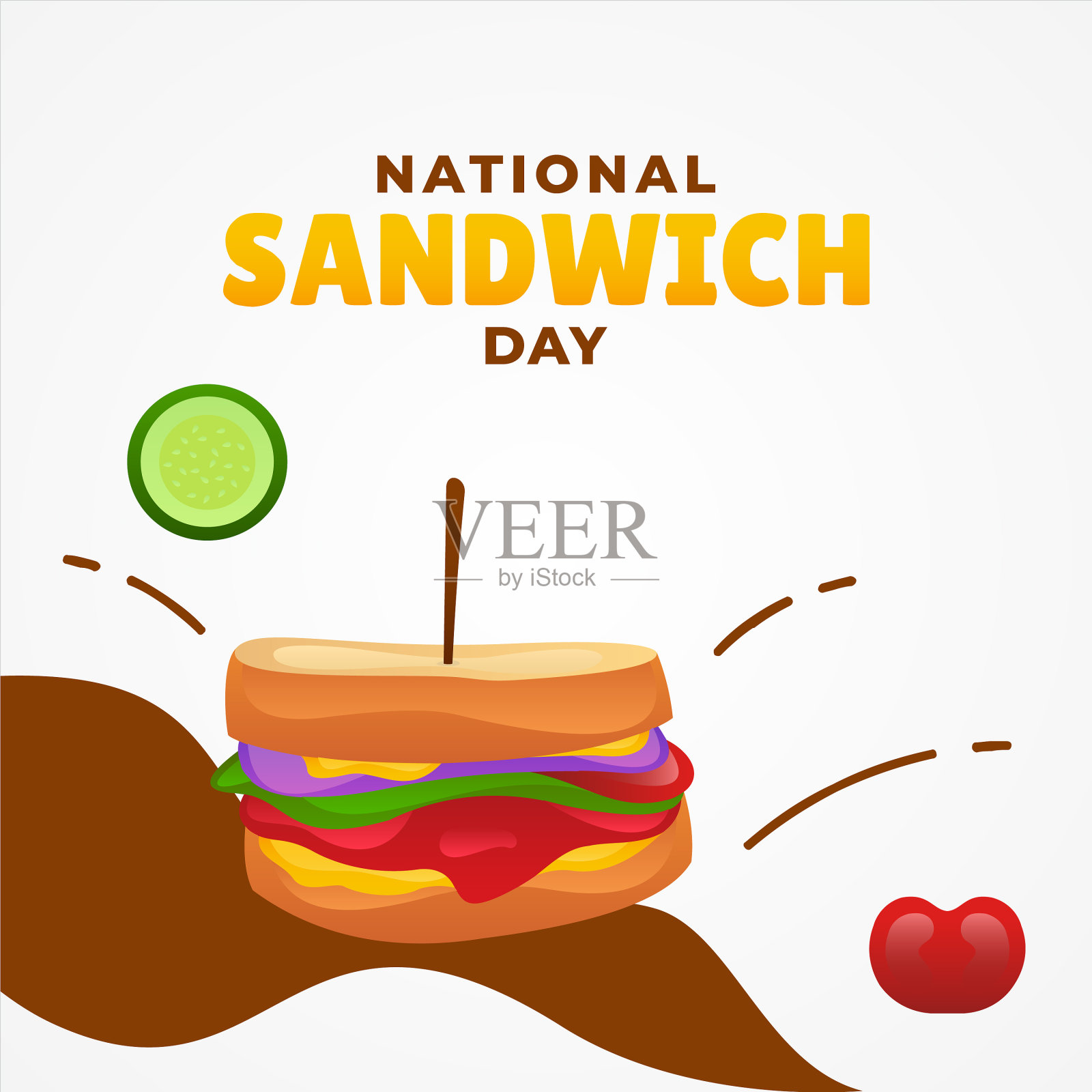 国家三明治日设计为横幅和插画图片素材