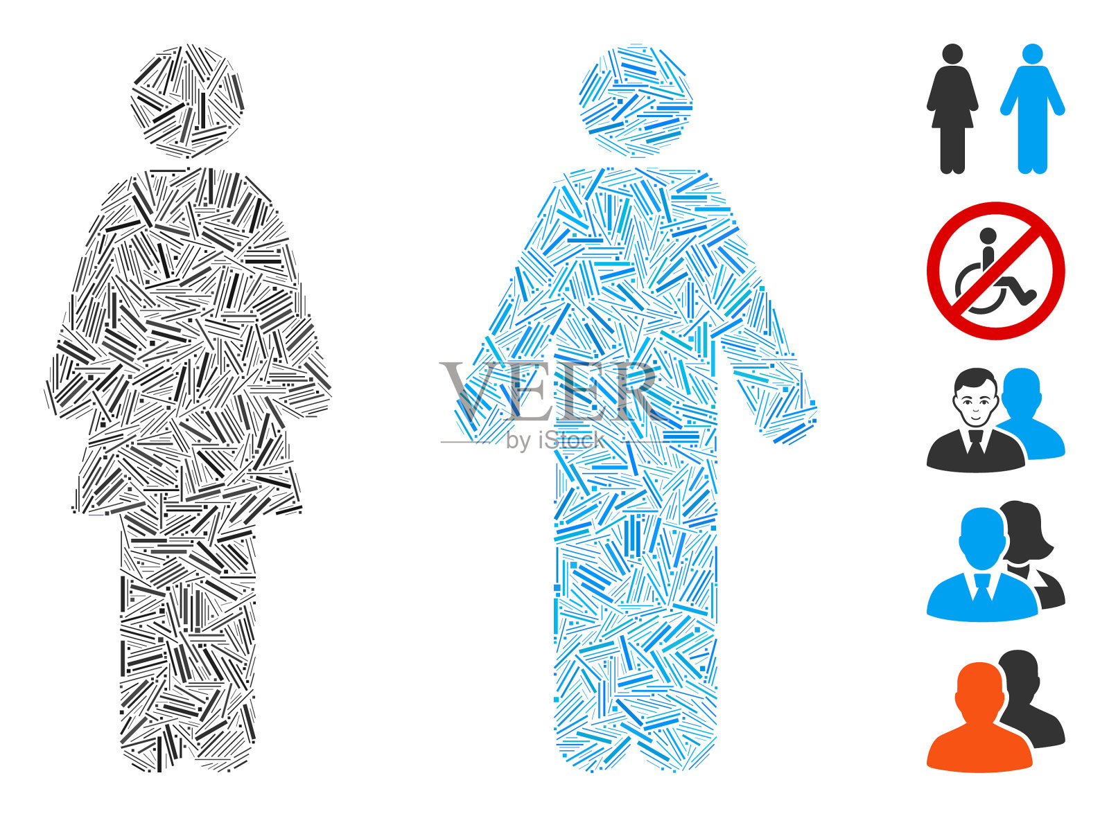 Dash拼贴wc人的图标插画图片素材