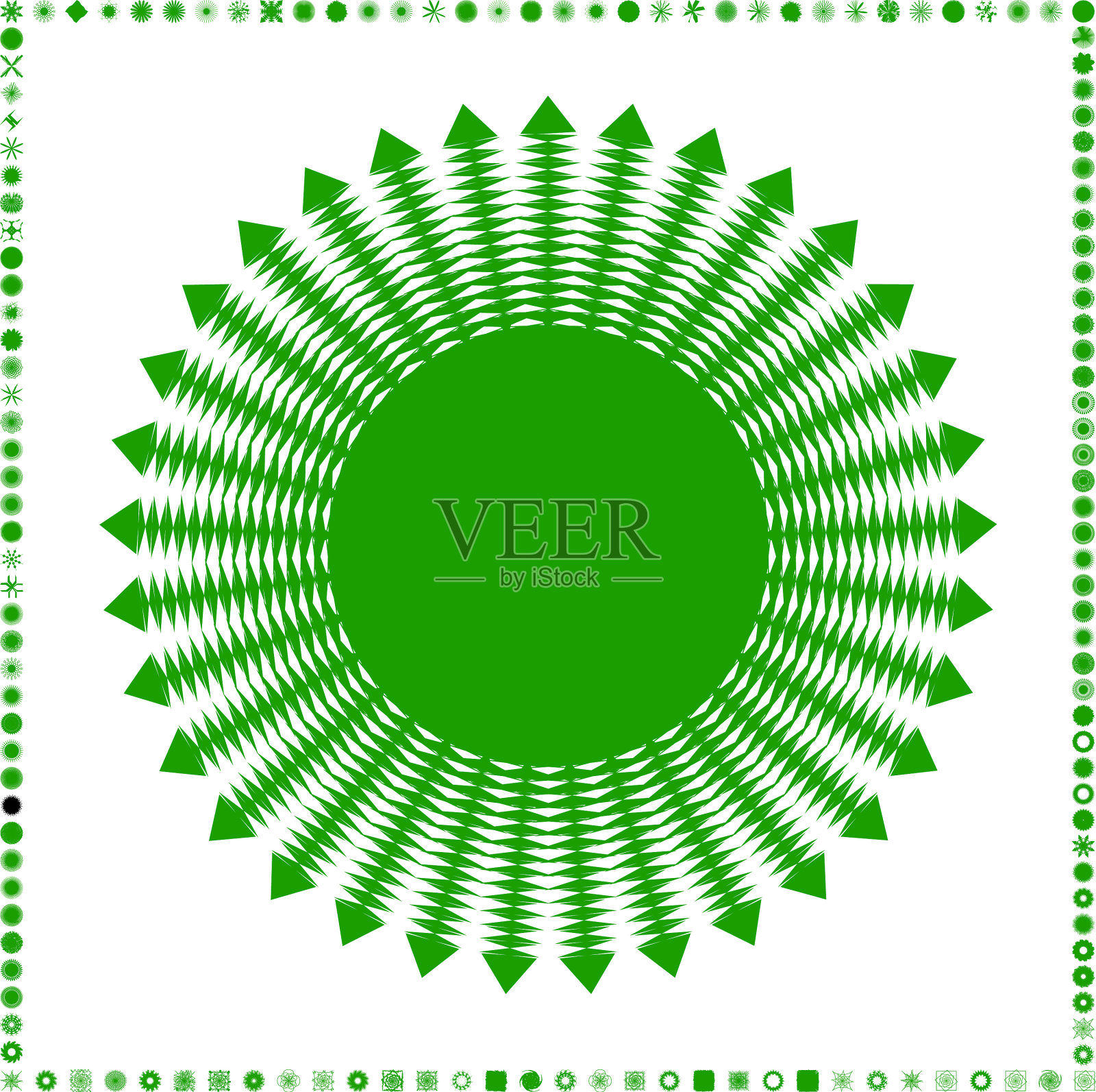 绿色有机棱角几何生成艺术插画图片素材