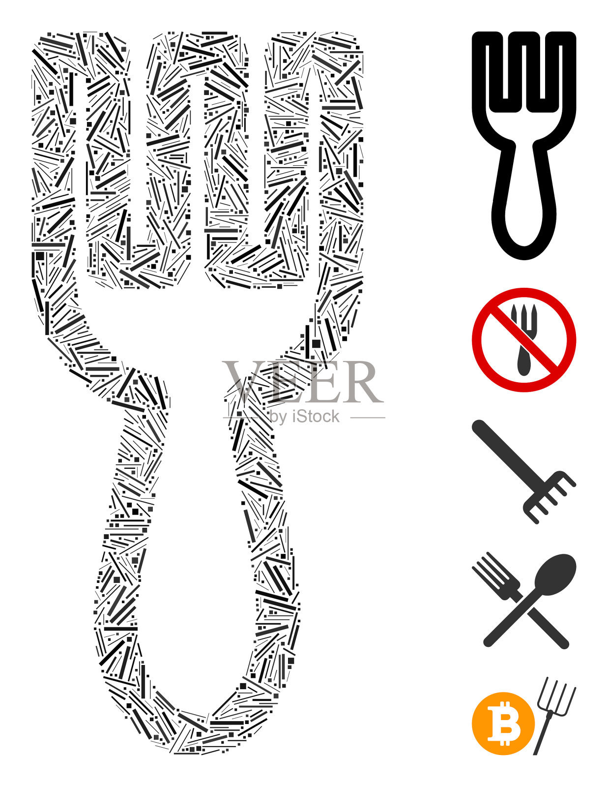 线路马赛克叉图标插画图片素材