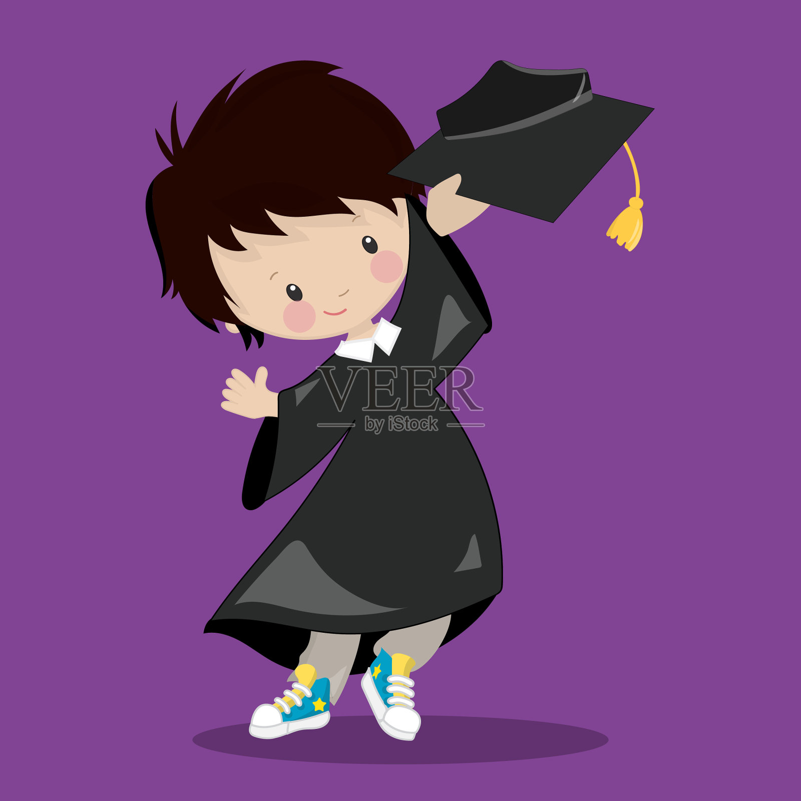 毕业日男孩20插画图片素材