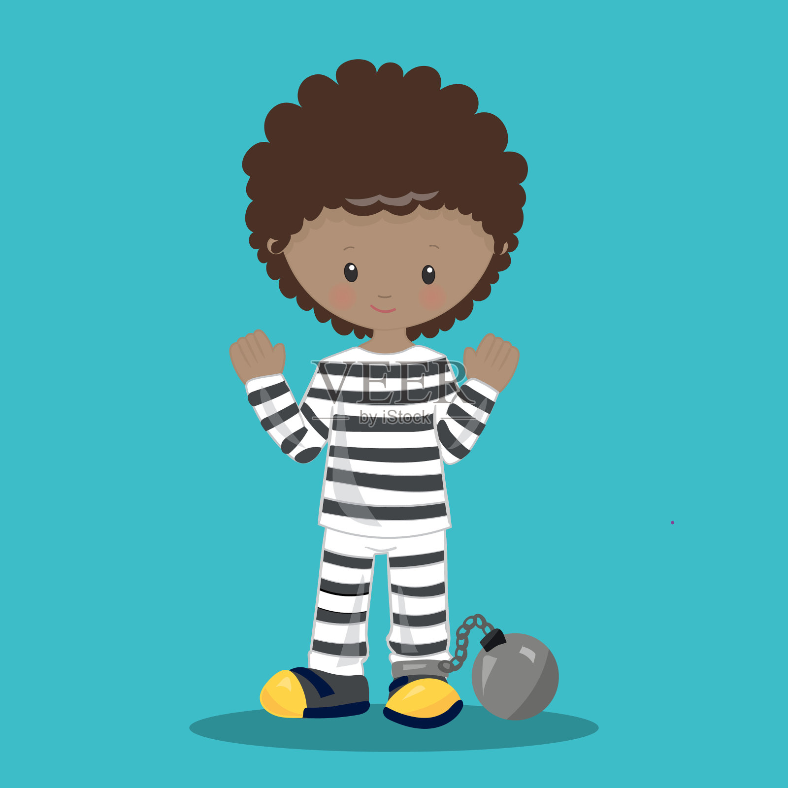 警察局囚犯男孩,18岁插画图片素材