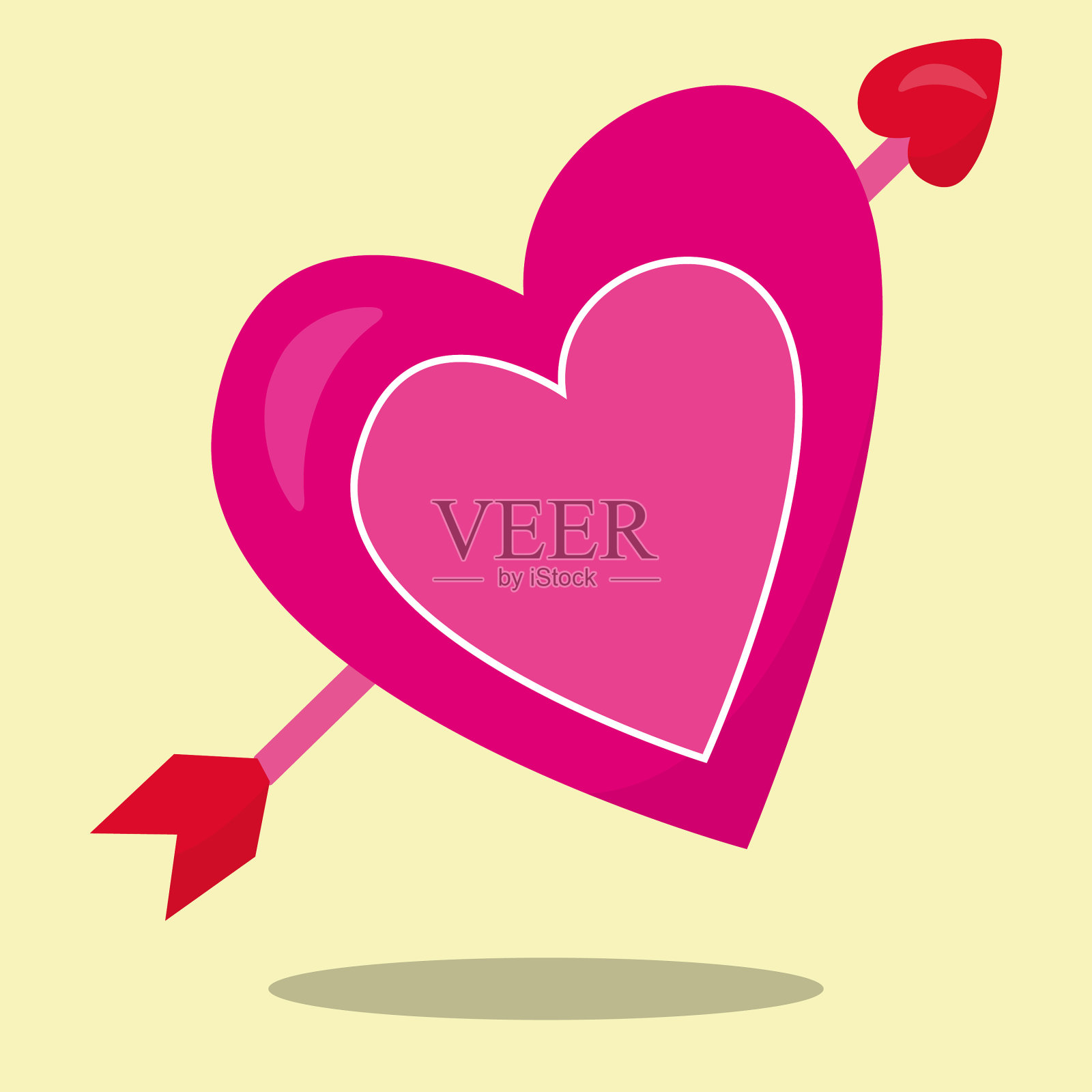 甜蜜的情人心箭插画图片素材