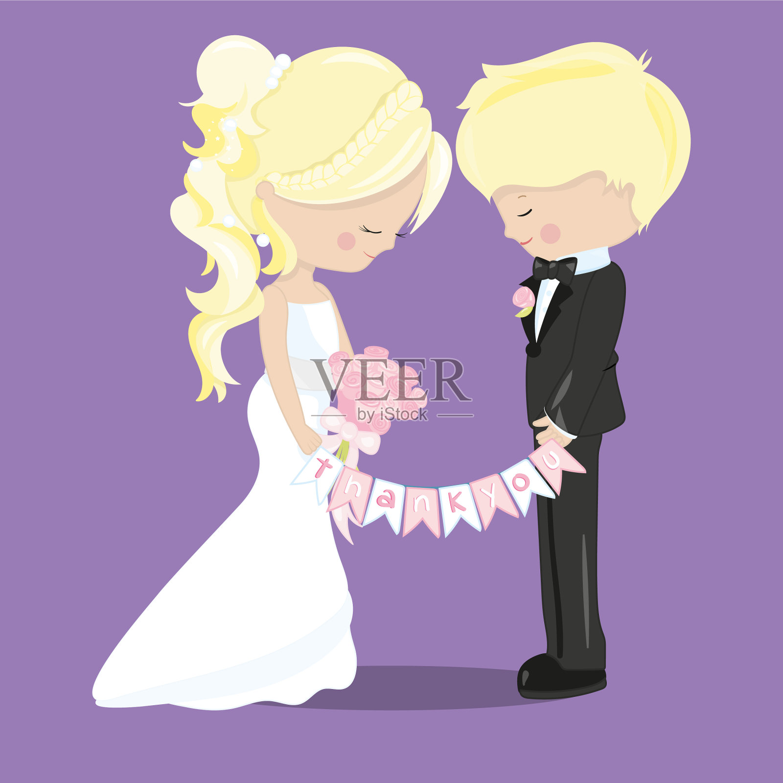 婚礼装饰物金发碧眼插画图片素材