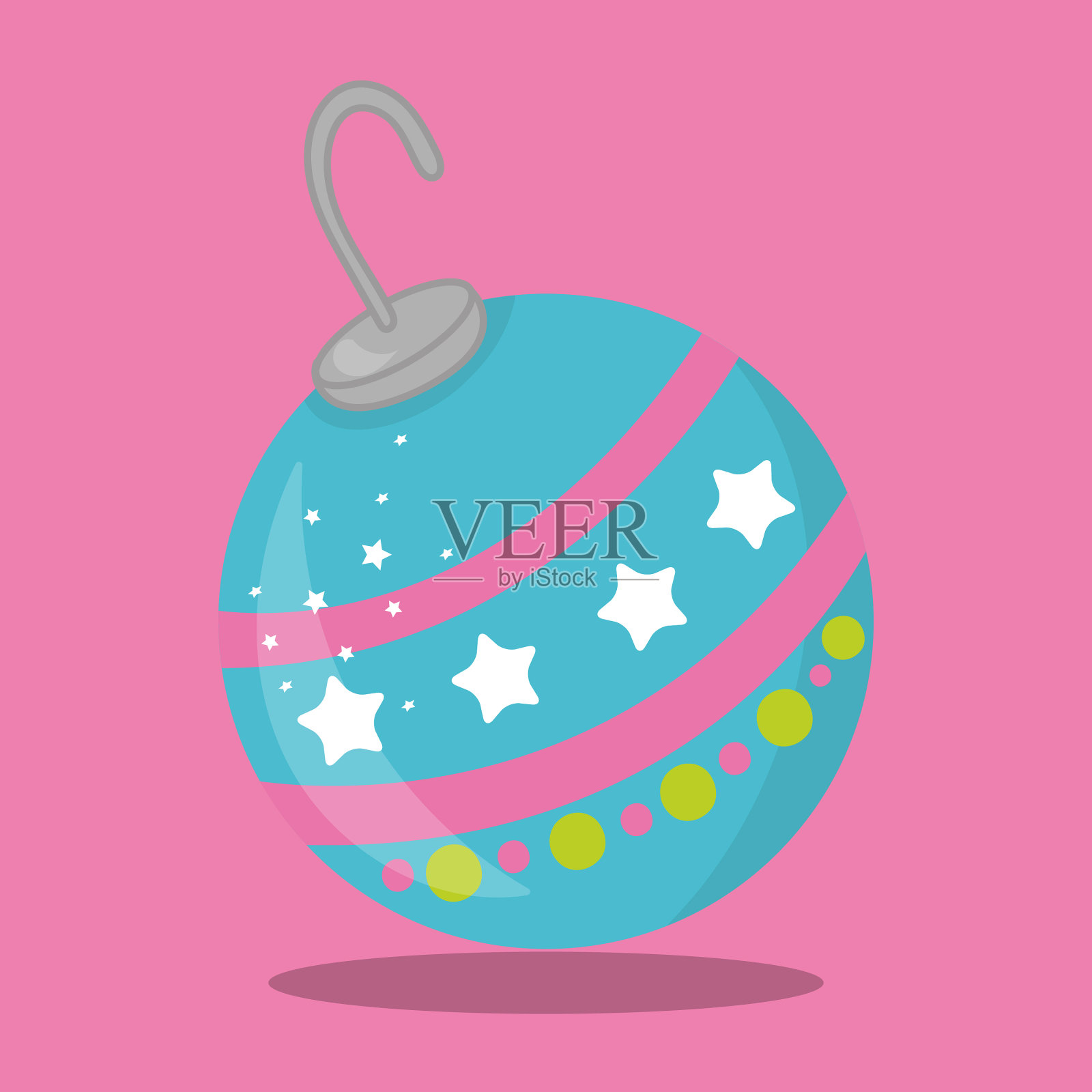 Cristmast decor蓝色玩具010插画图片素材