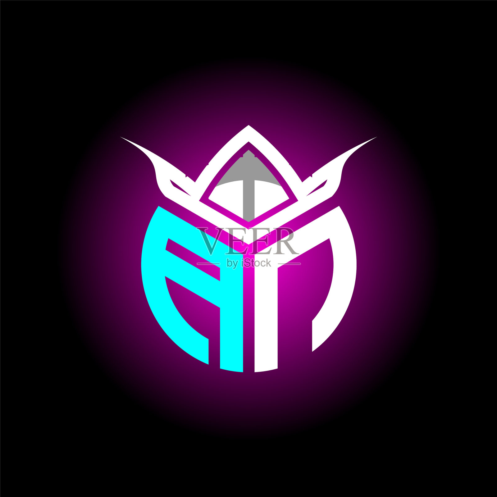 首字母极简带有n字母组合的标志字母插画图片素材