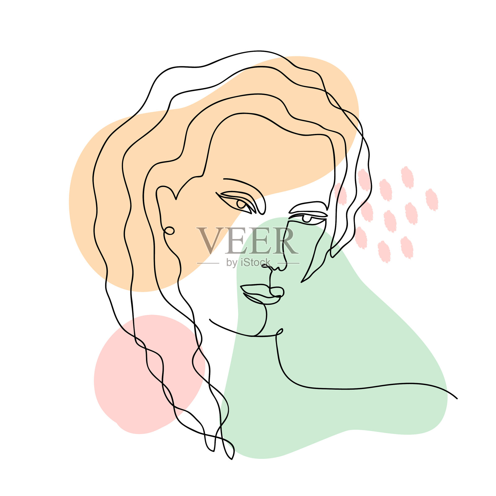 抽象新潮的一线画女人用设计元素图片