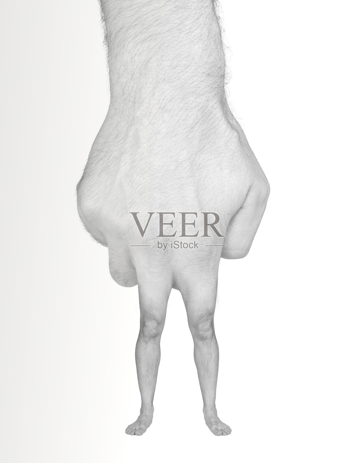 可怕的手用腿和脚代替手指,孤立在白色上照片摄影图片