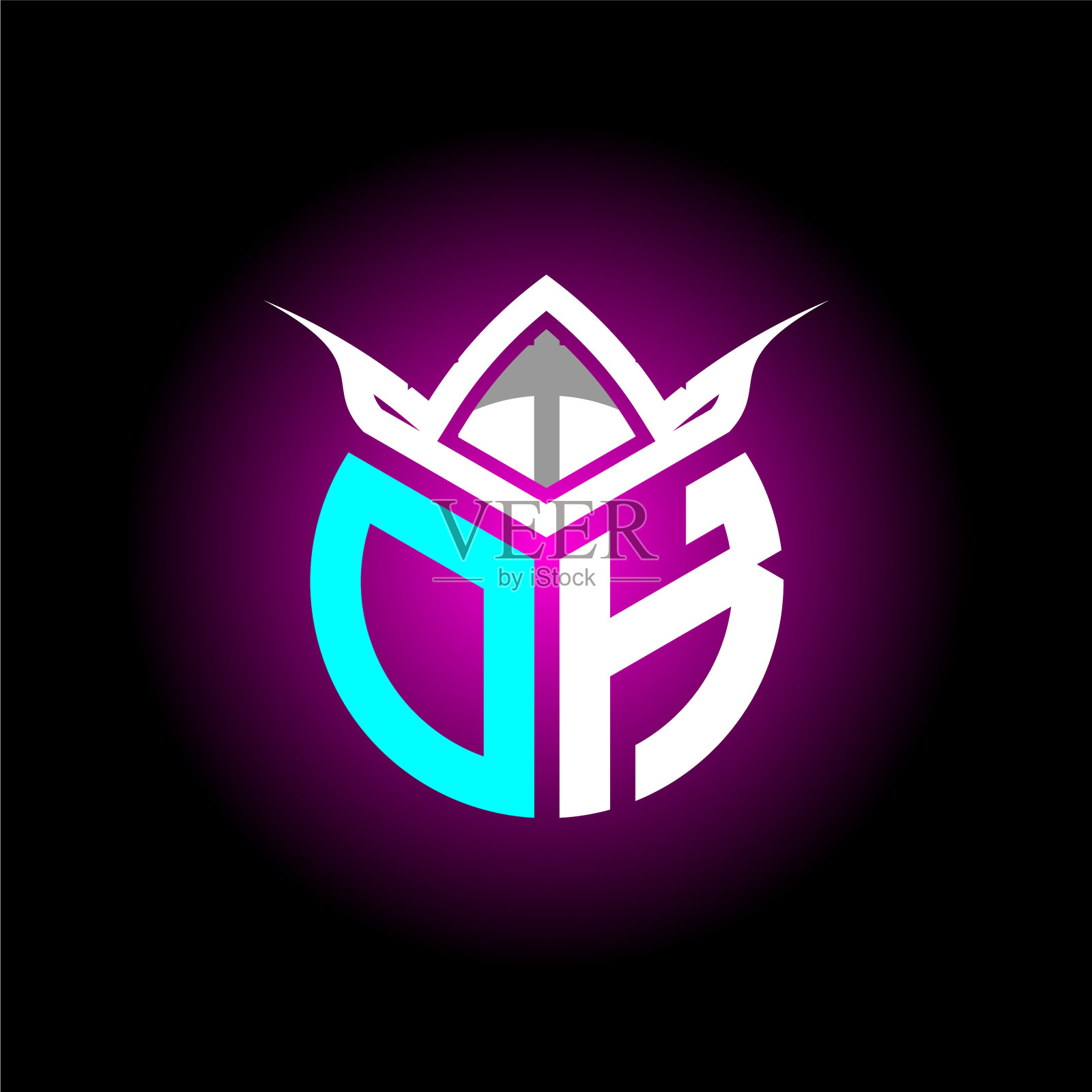 首字母极简o k组合标志字母与插画图片素材