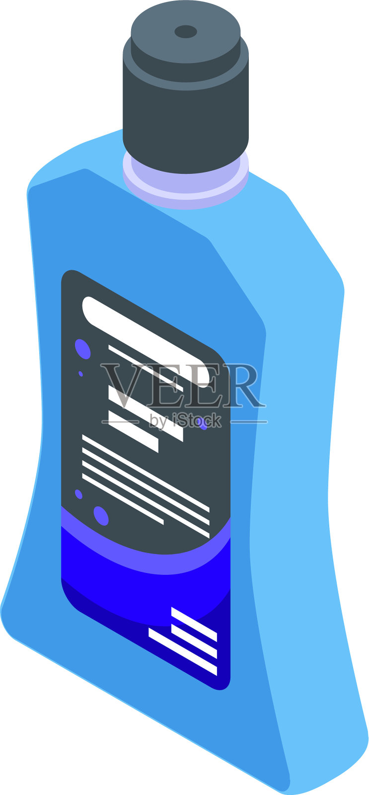 早晨漱口水图标等距风格插画图片素材