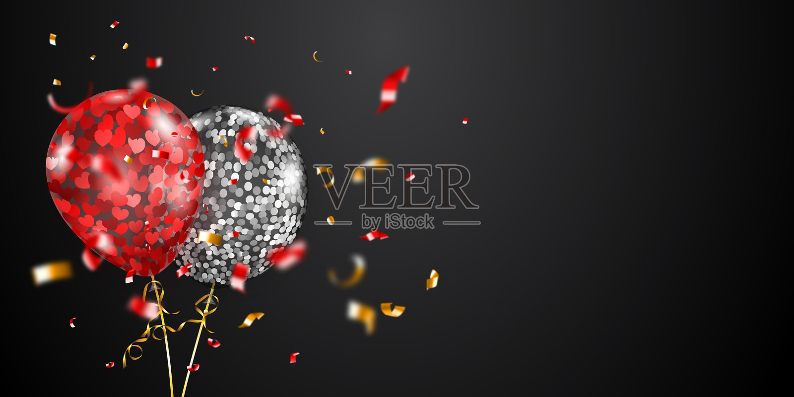 节日背景与气球插画图片素材