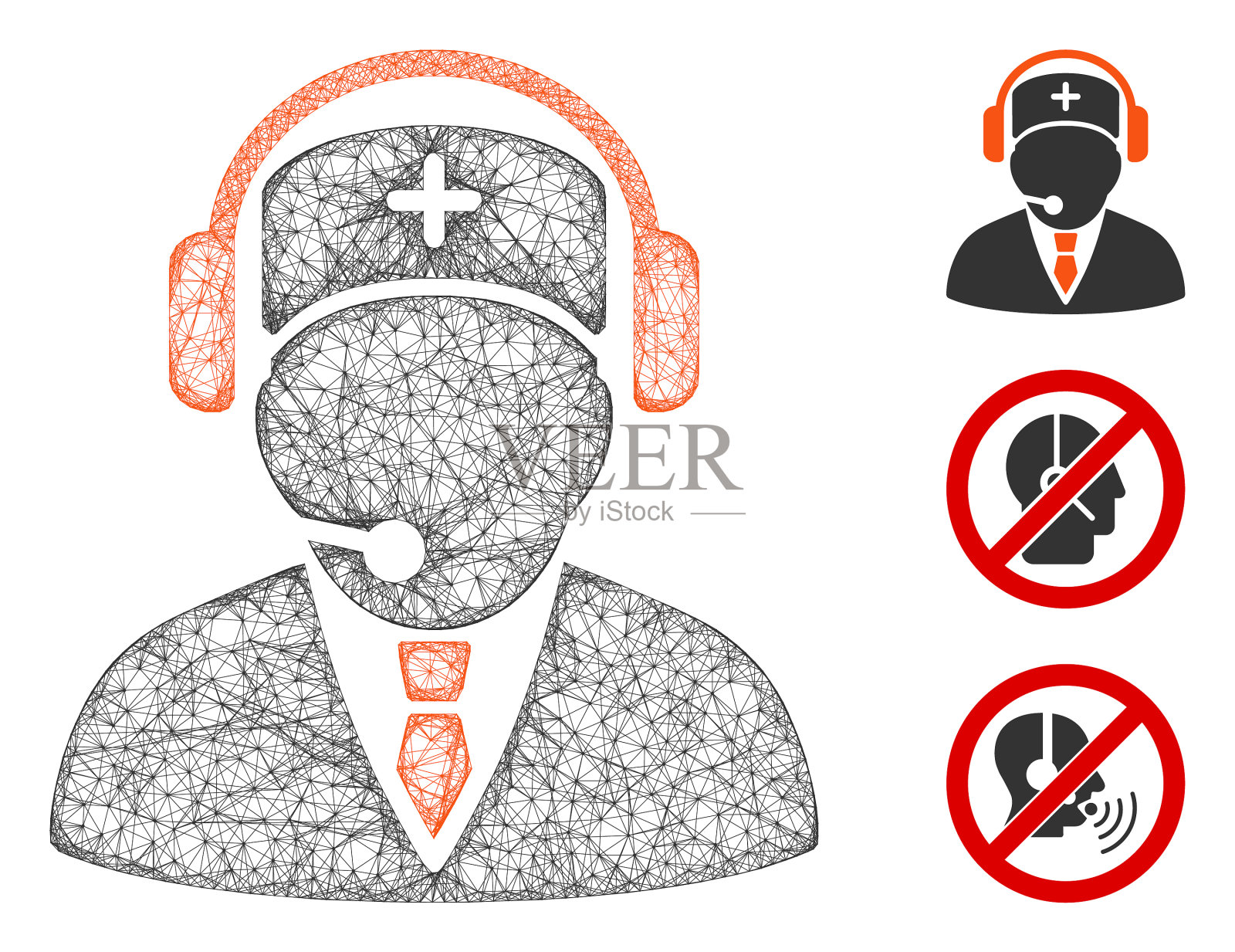 紧急操作多边形网孔插画图片素材