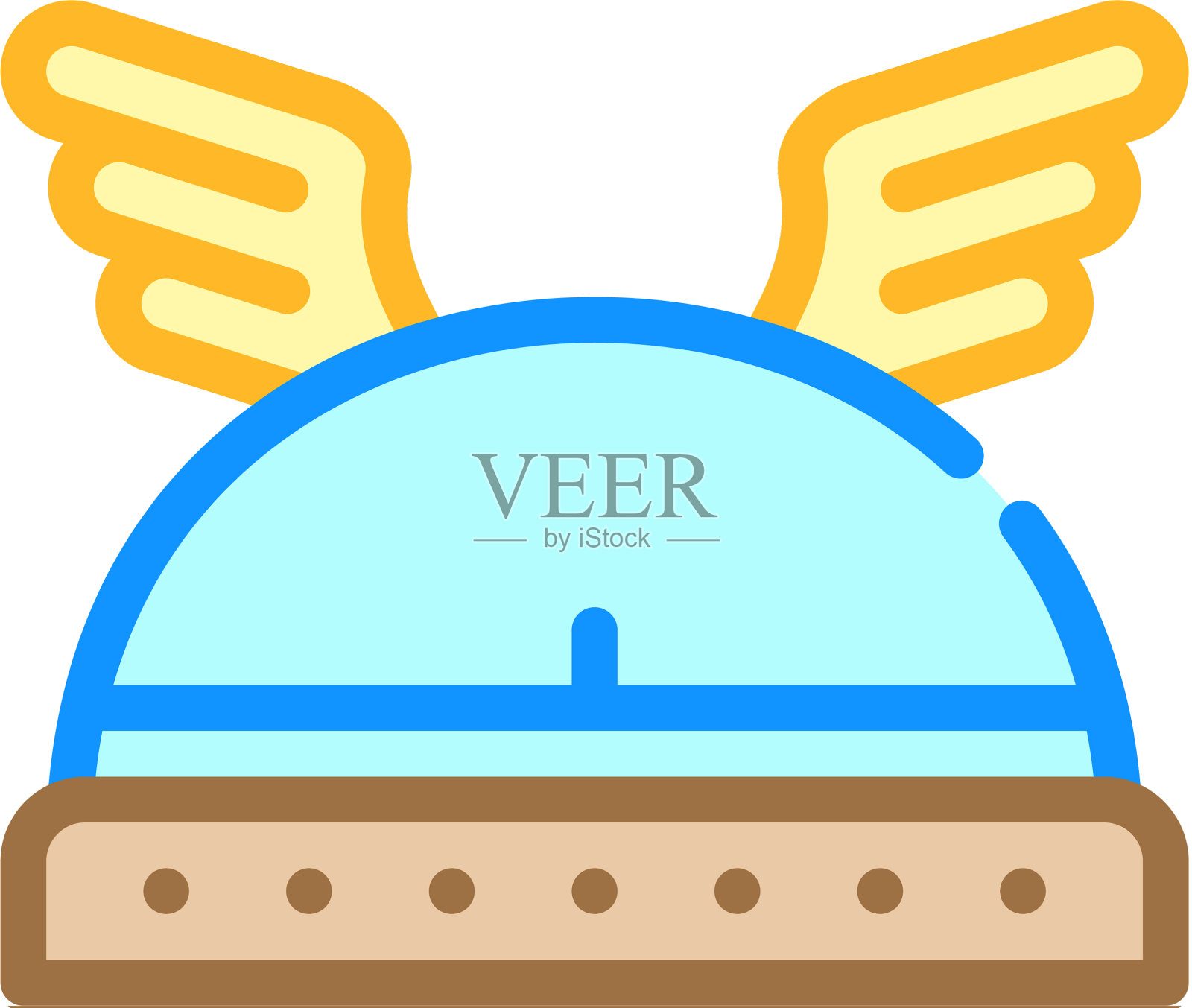 有翼的维京头盔颜色图标设计元素图片