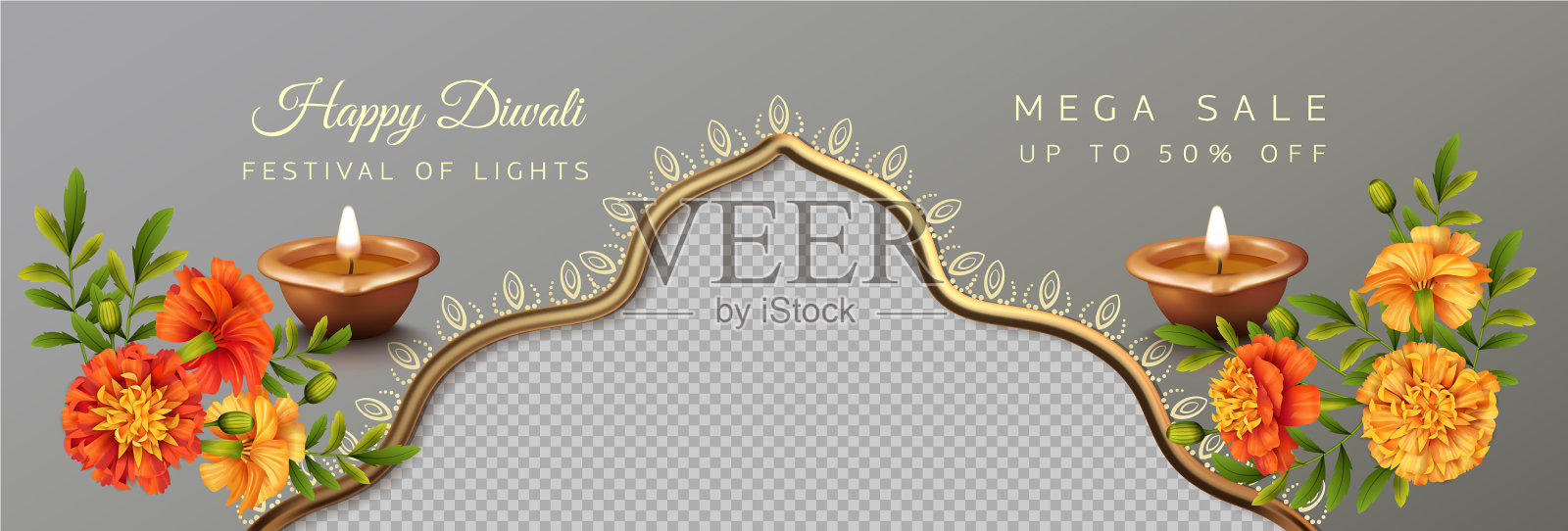 排灯节销售横幅插画图片素材