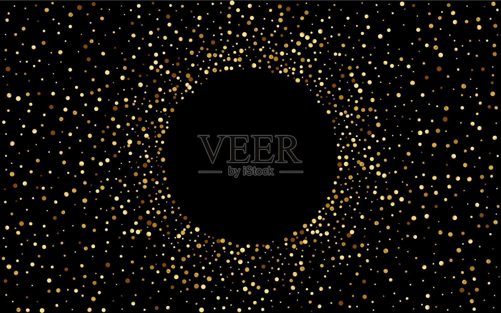 金色圆圈新娘黑色背景插画图片素材