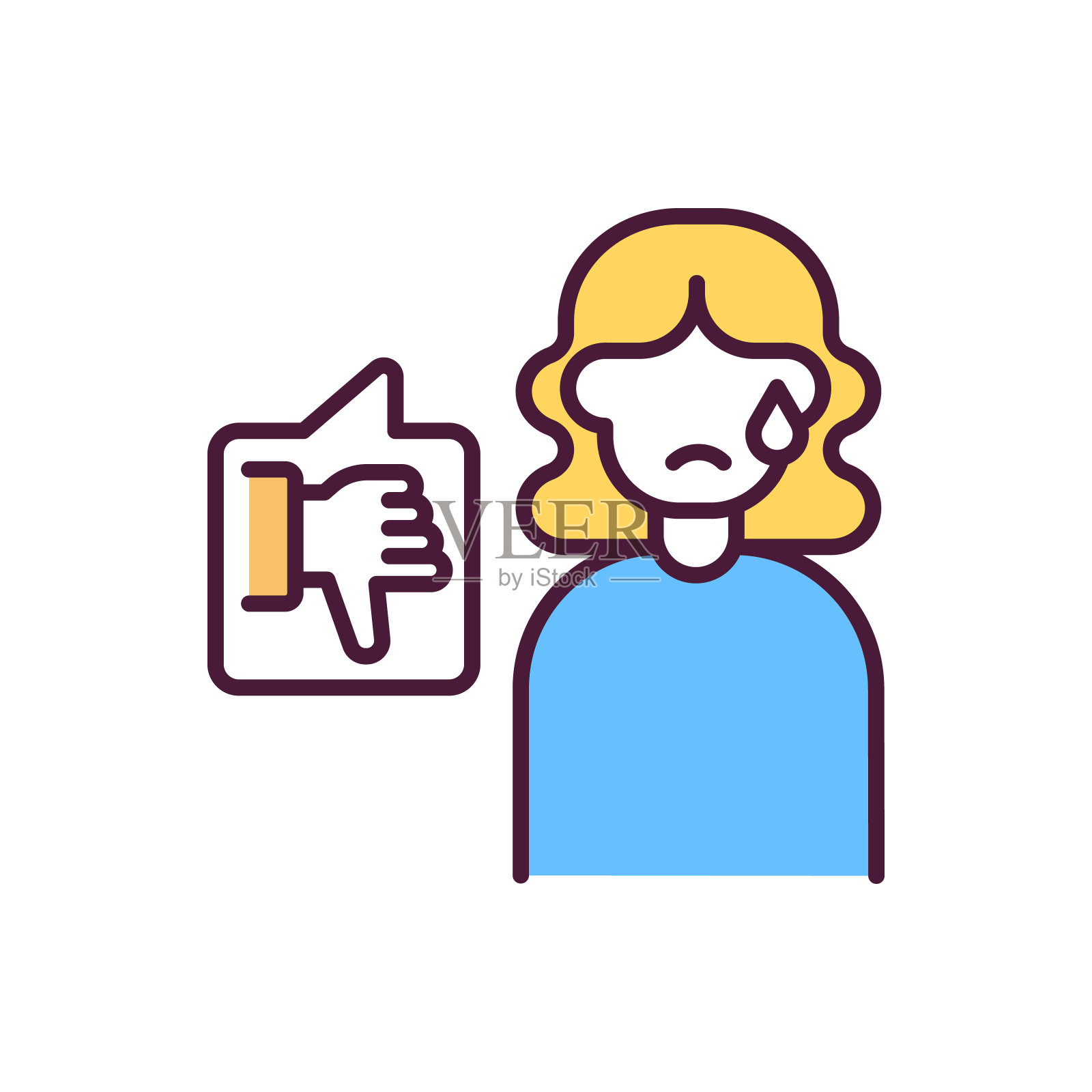 不快乐的人RGB颜色图标插画图片素材