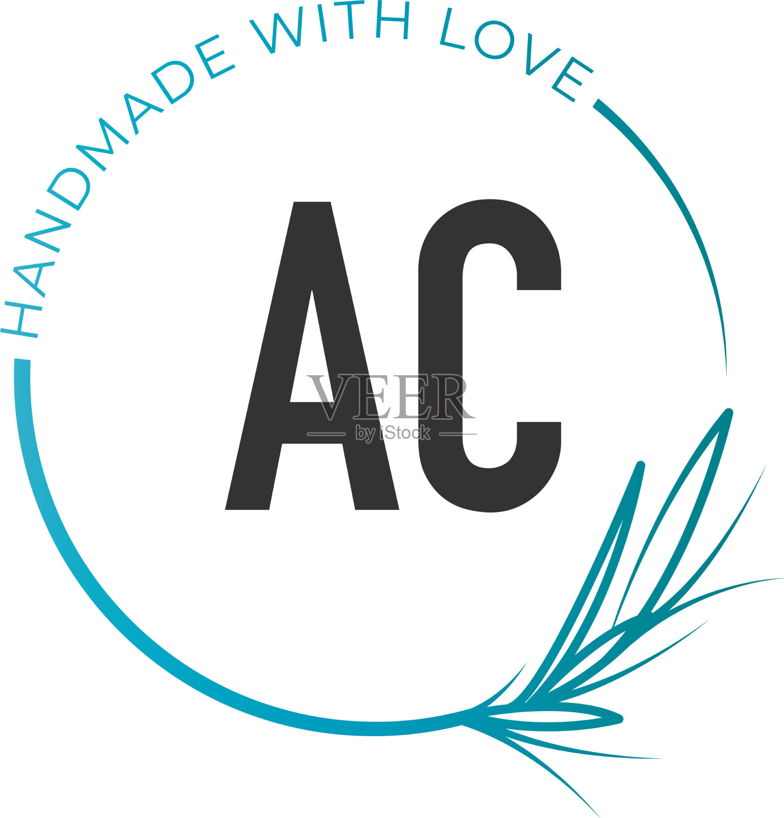 首字母ac花女性标志模板插画图片素材