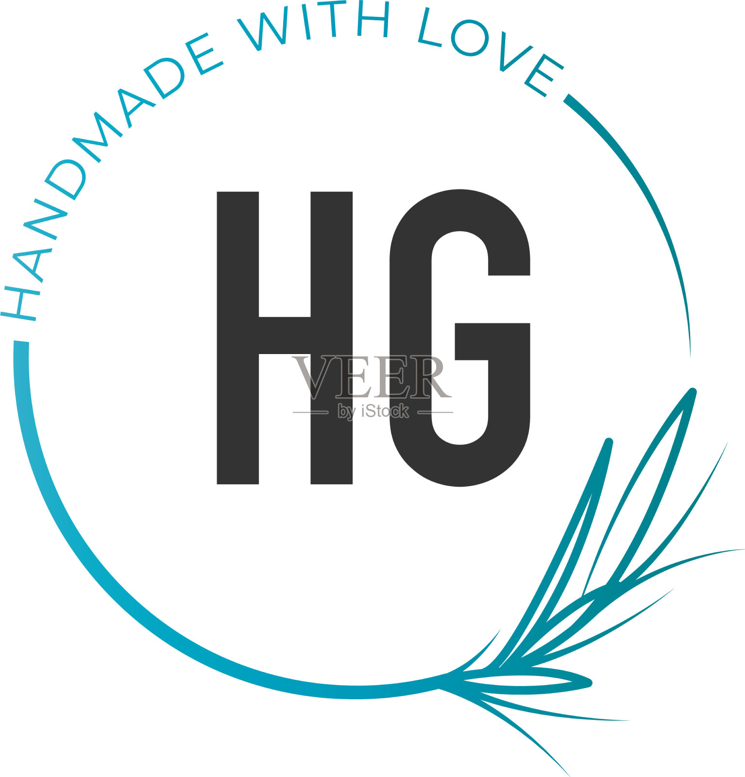 首字母hg花女性标志模板插画图片素材