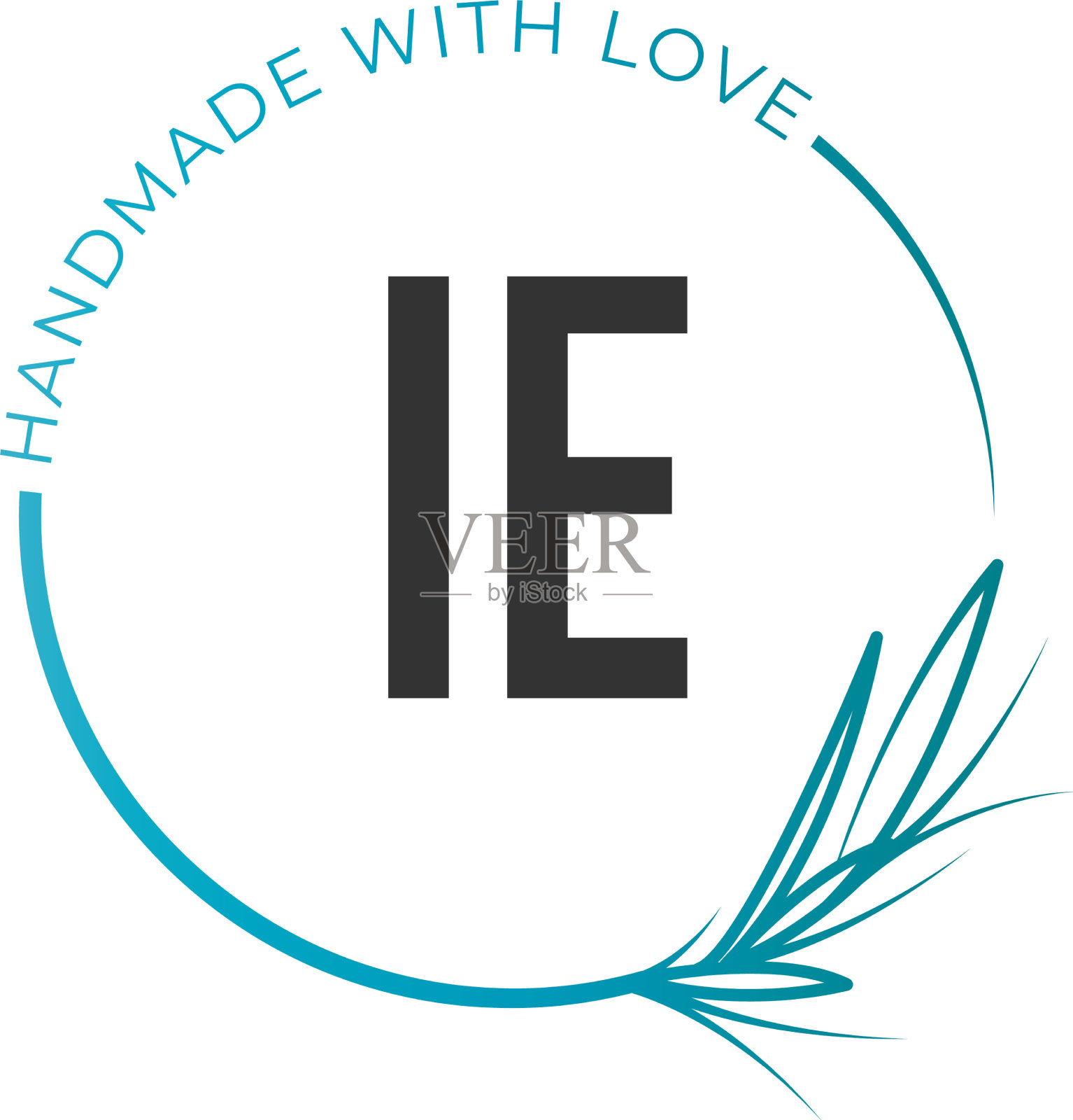 首字母ie花女性标志模板插画图片素材