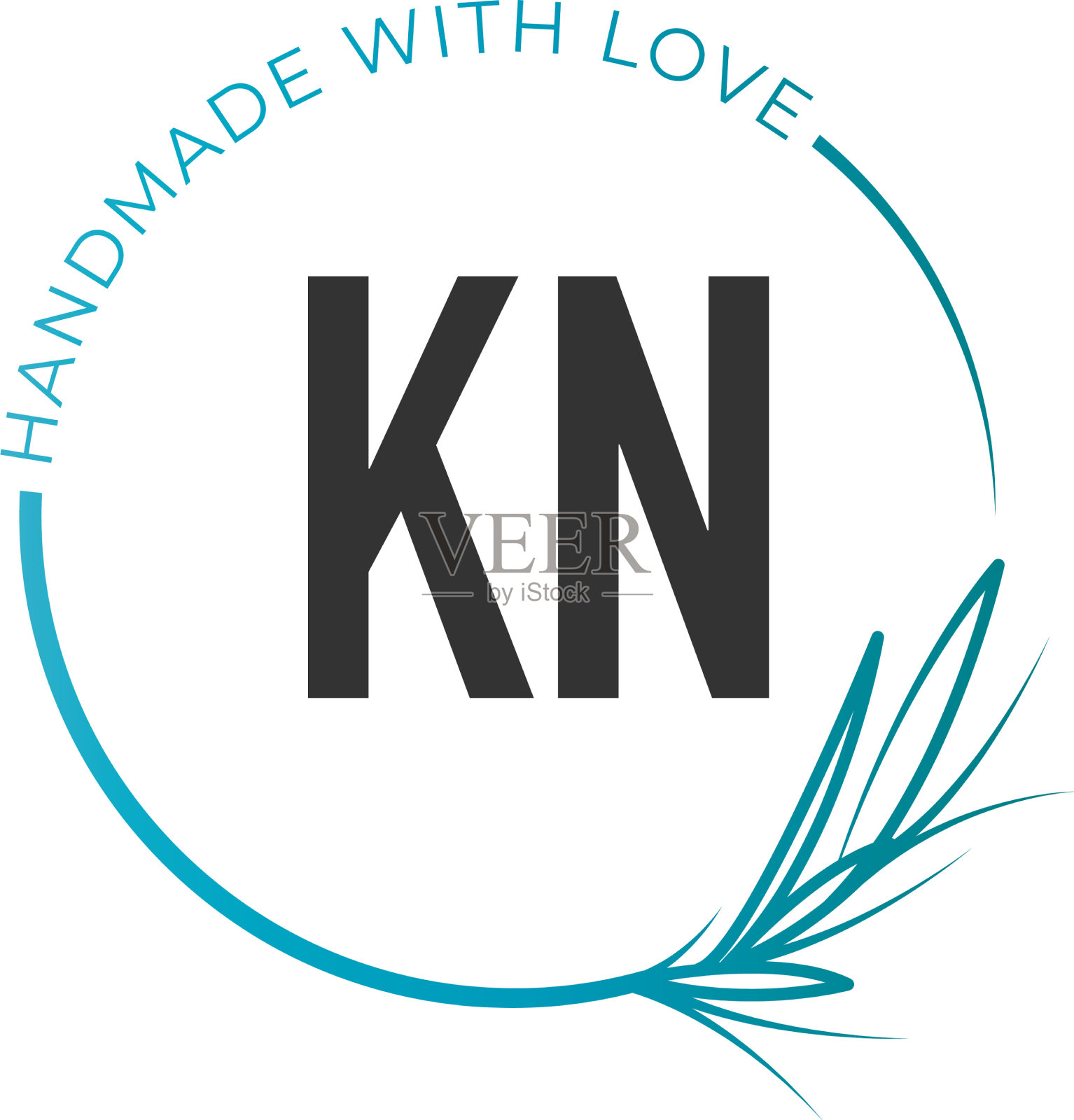 首字母kn花女性标志模板插画图片素材