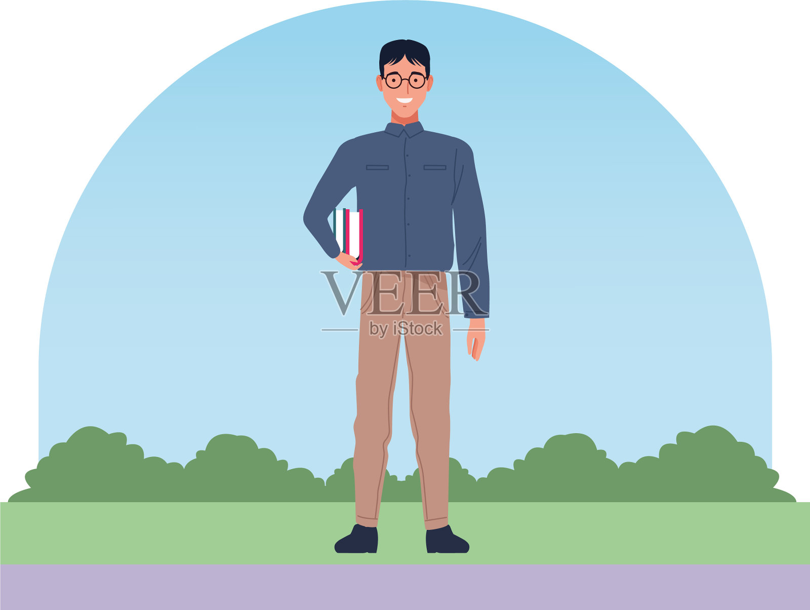 书呆子,完美不完美的人物形象插画图片素材