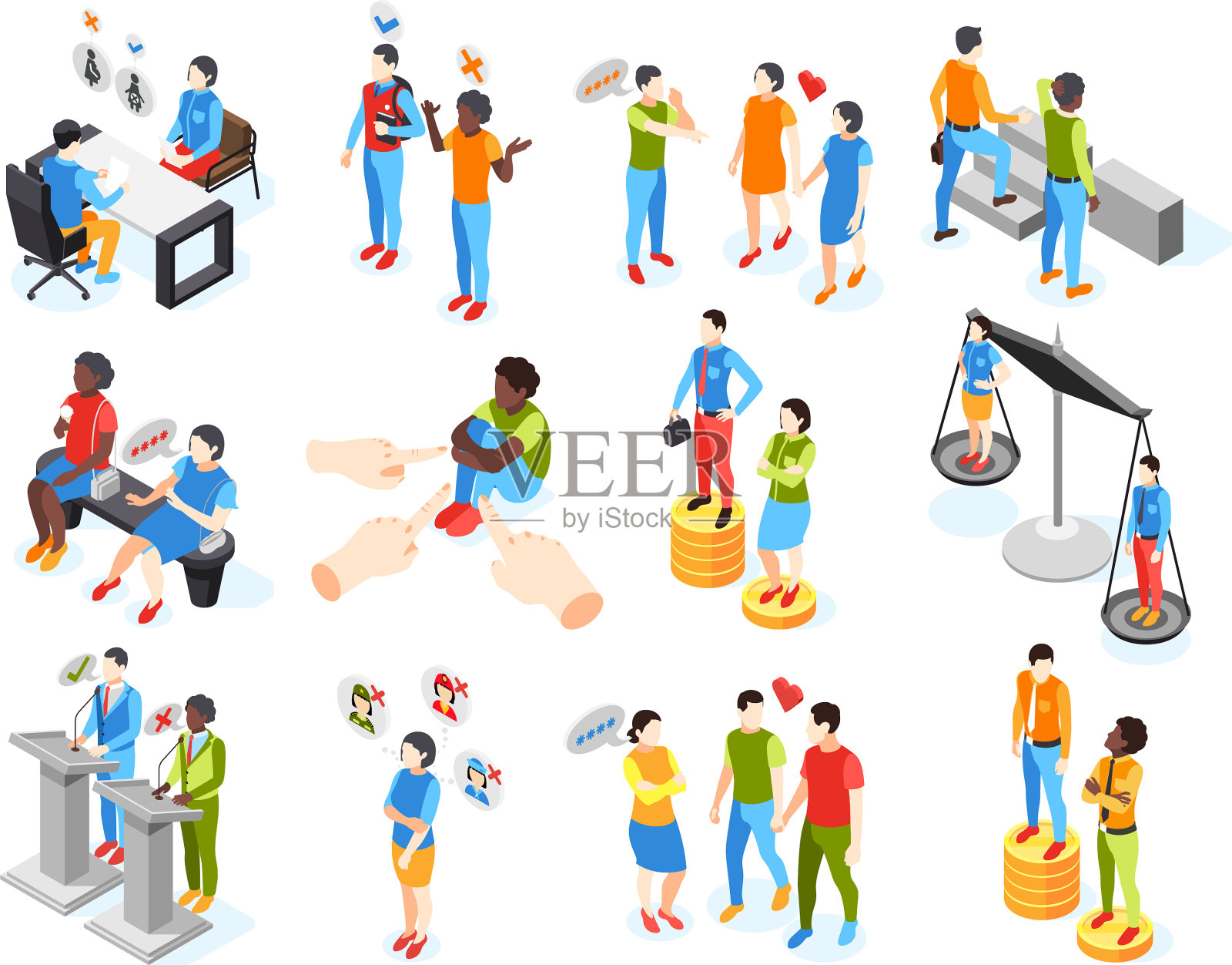 辨别等距重色集插画图片素材