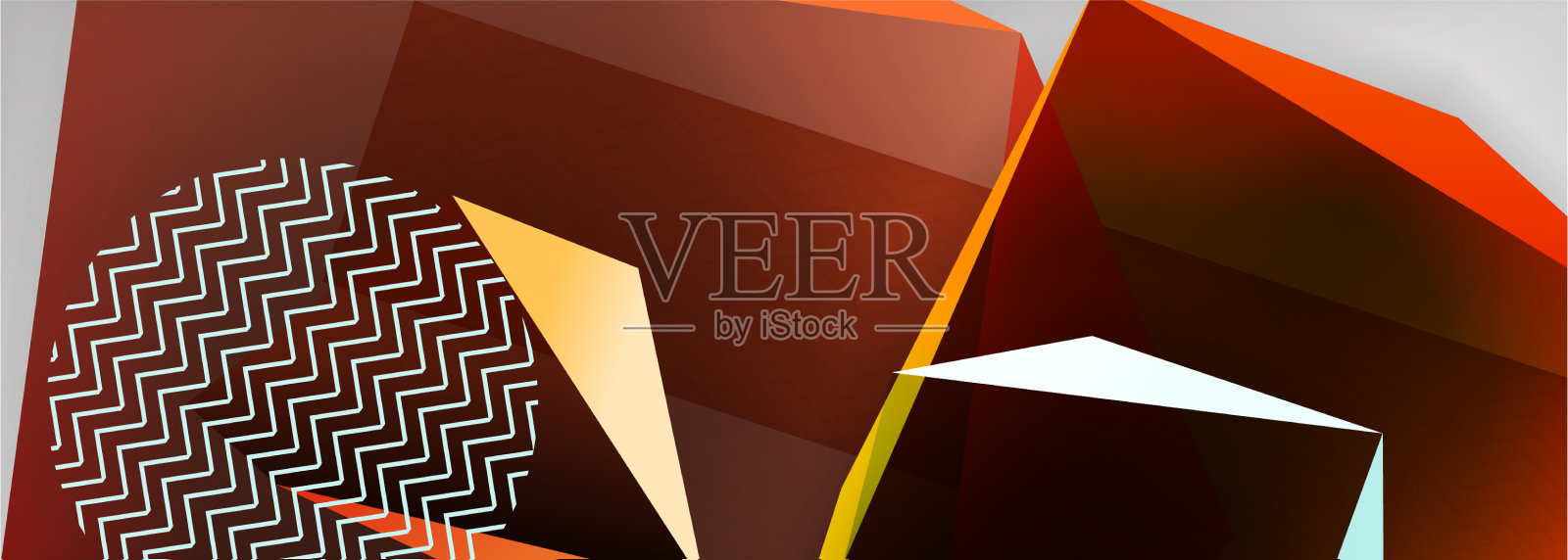 低多边形三维几何形状最小抽象插画图片素材