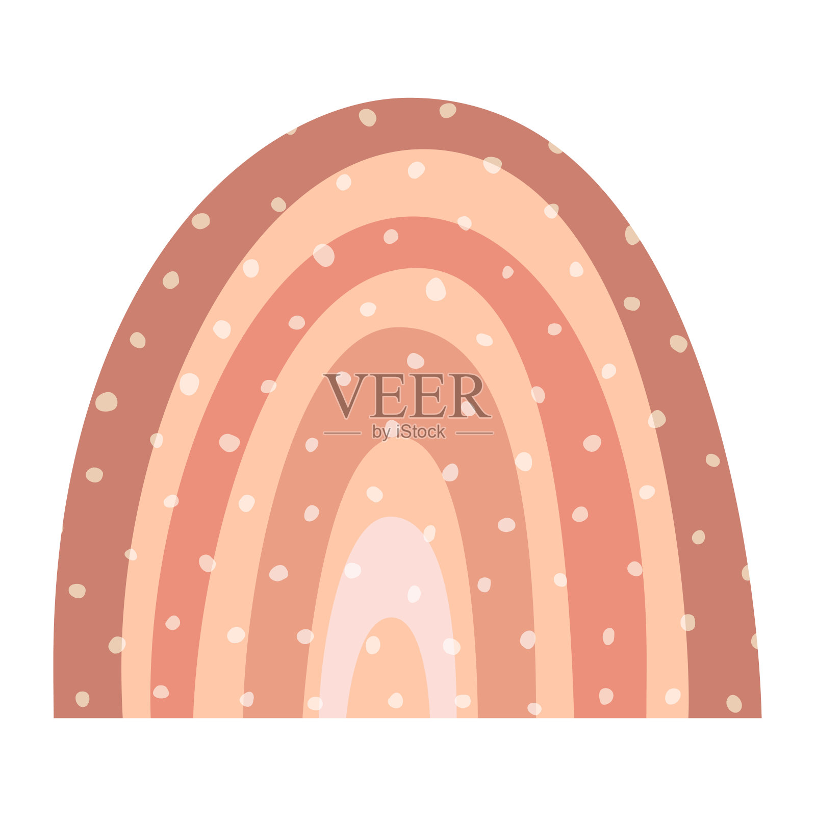 可爱的手绘斯堪的纳维亚风格彩虹插画图片素材