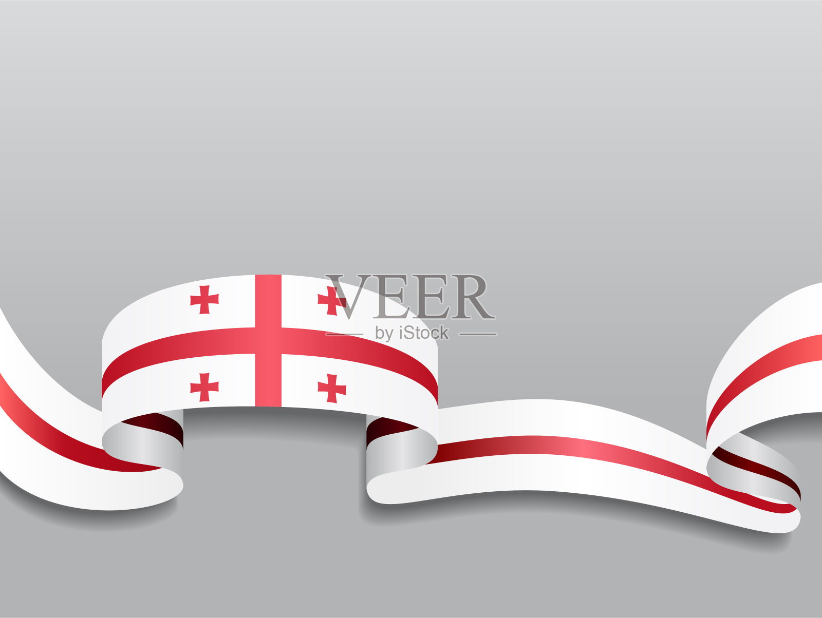 格鲁吉亚旗帜波浪抽象背景。矢量插图。插画图片素材